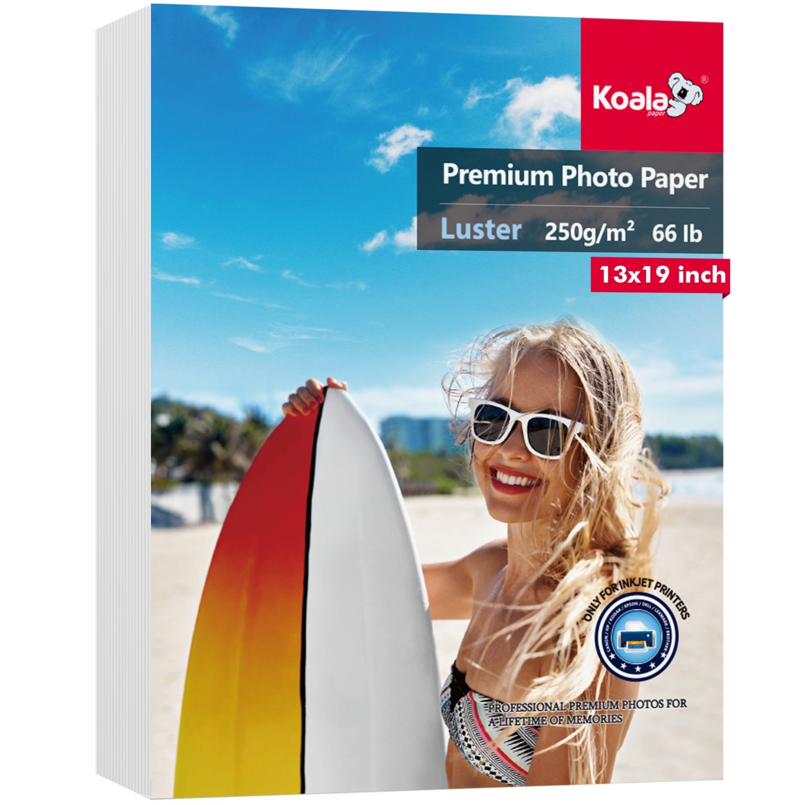 Lot 50-300Ct Koala Premium Luster Photo Paper 13x19 A3+ 66lb 250g Inkjet Printer