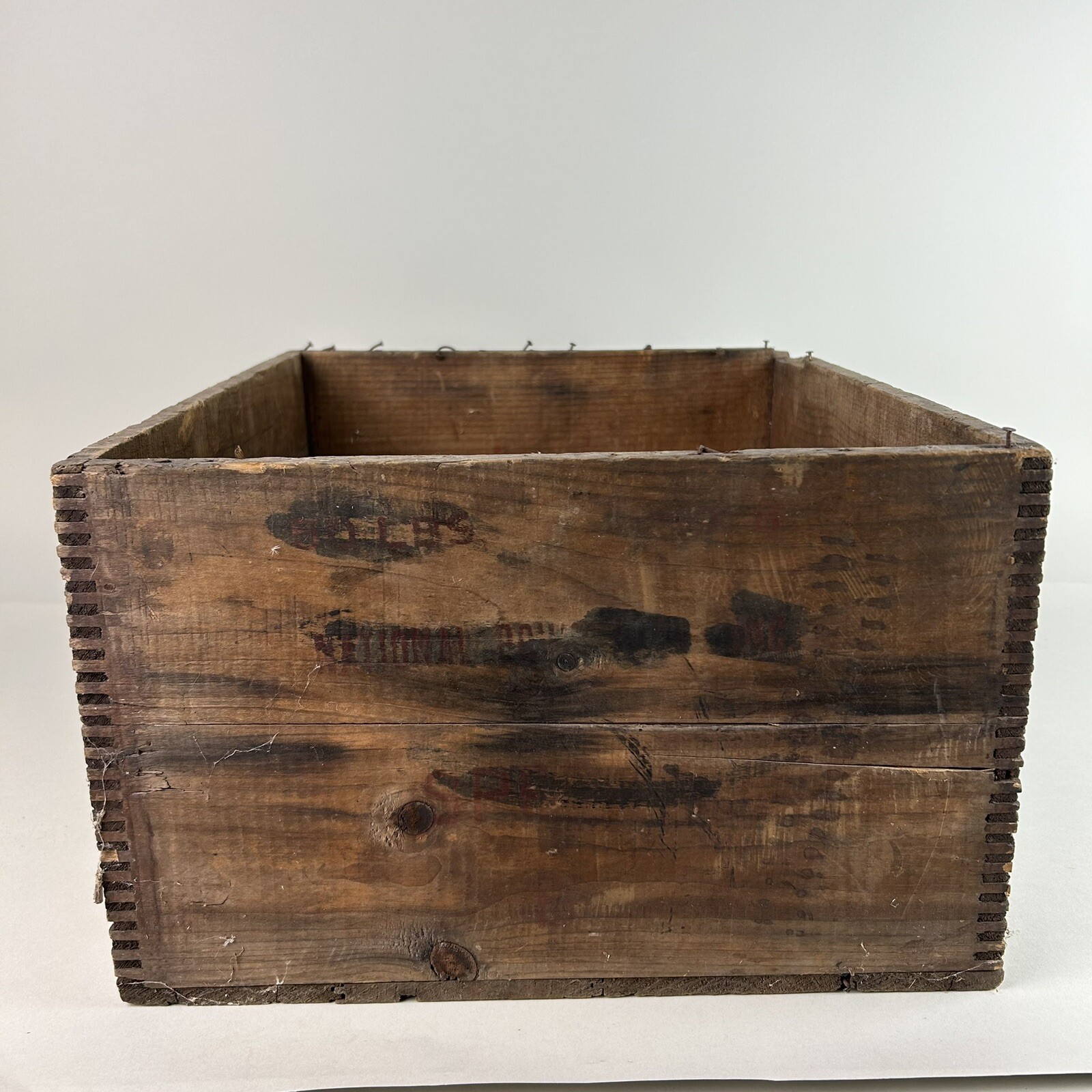 Antique 25lb Explosive Dynamite Dovetail Wood Crate ICC 14 National Eldred PA