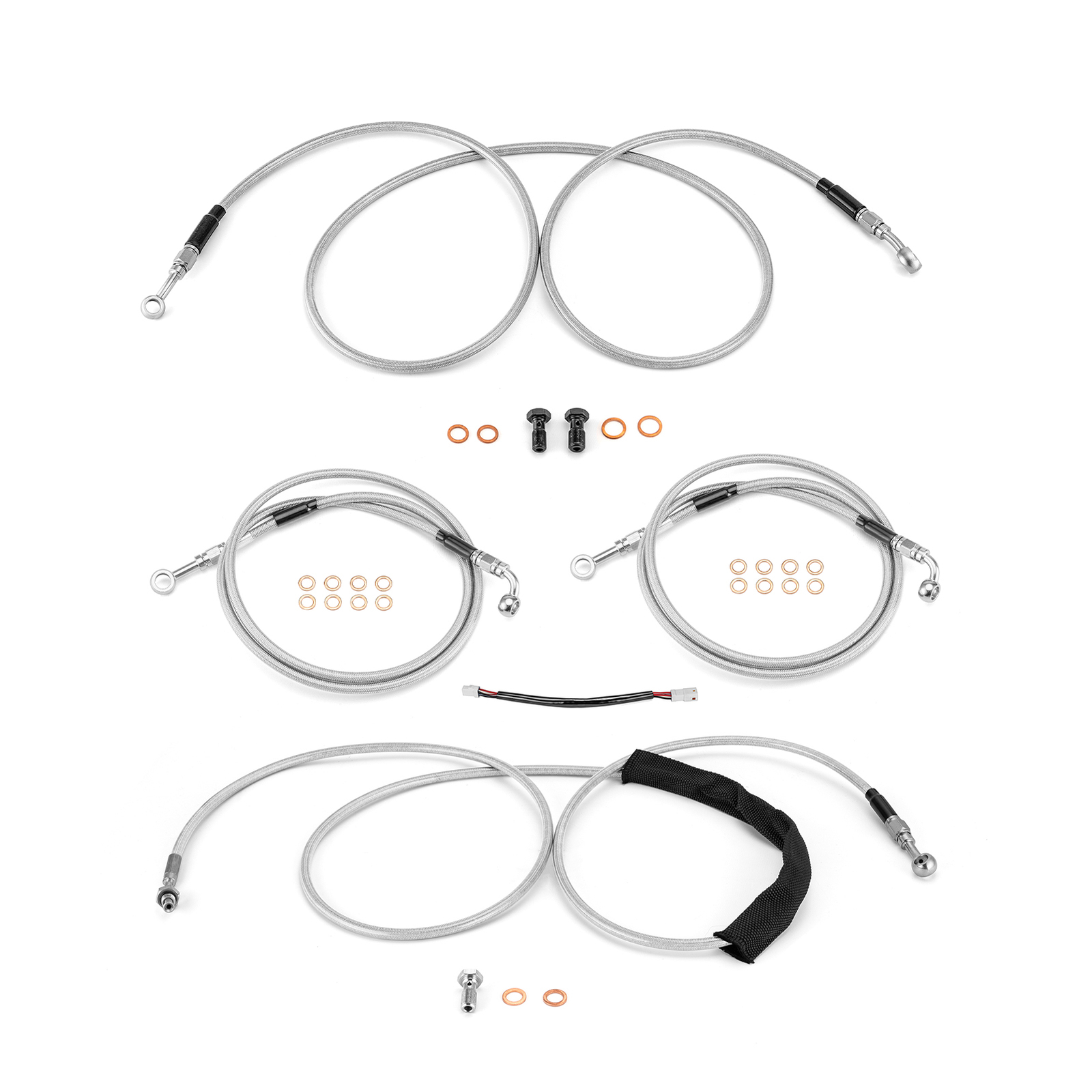 16"-18" Handlebar Brake Clutch Cable TBW For 17-20 Harley Touring FLTR FLHR ABS