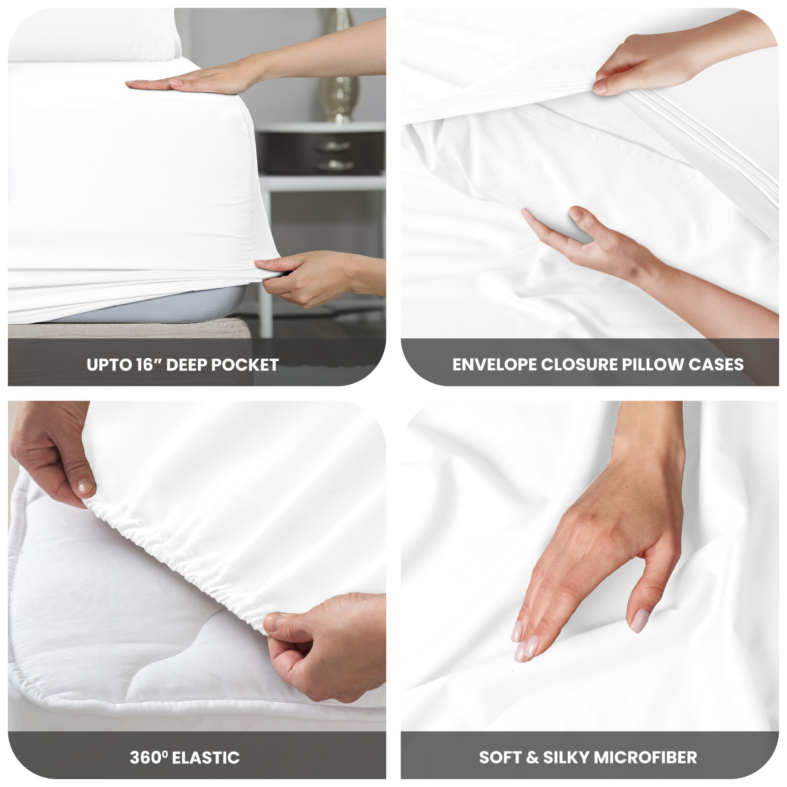 1800 Series 6 Piece Bed Sheet Set Soft Deep Pocket Twin King Queen Full Sheets