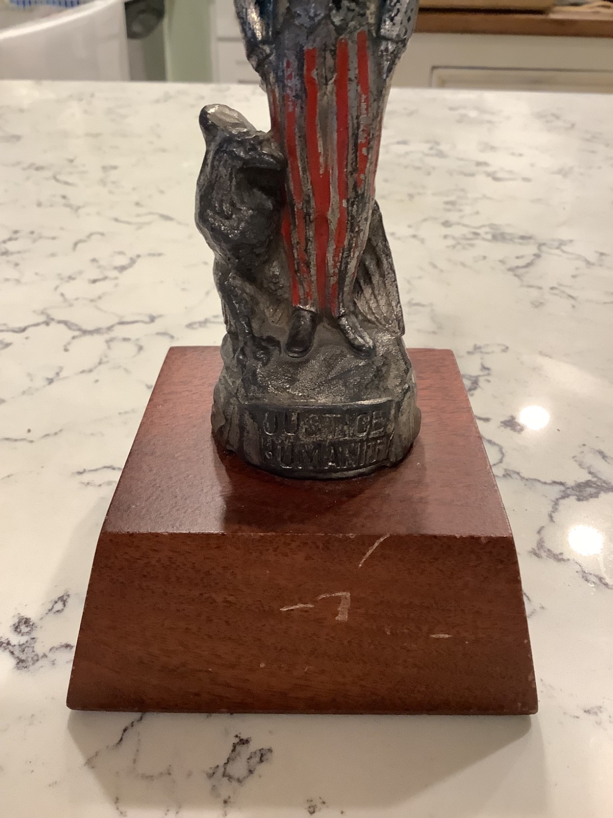 Vintage 1930s Hood Ornament Featuring Uncle Sam with Eagle by his Feet