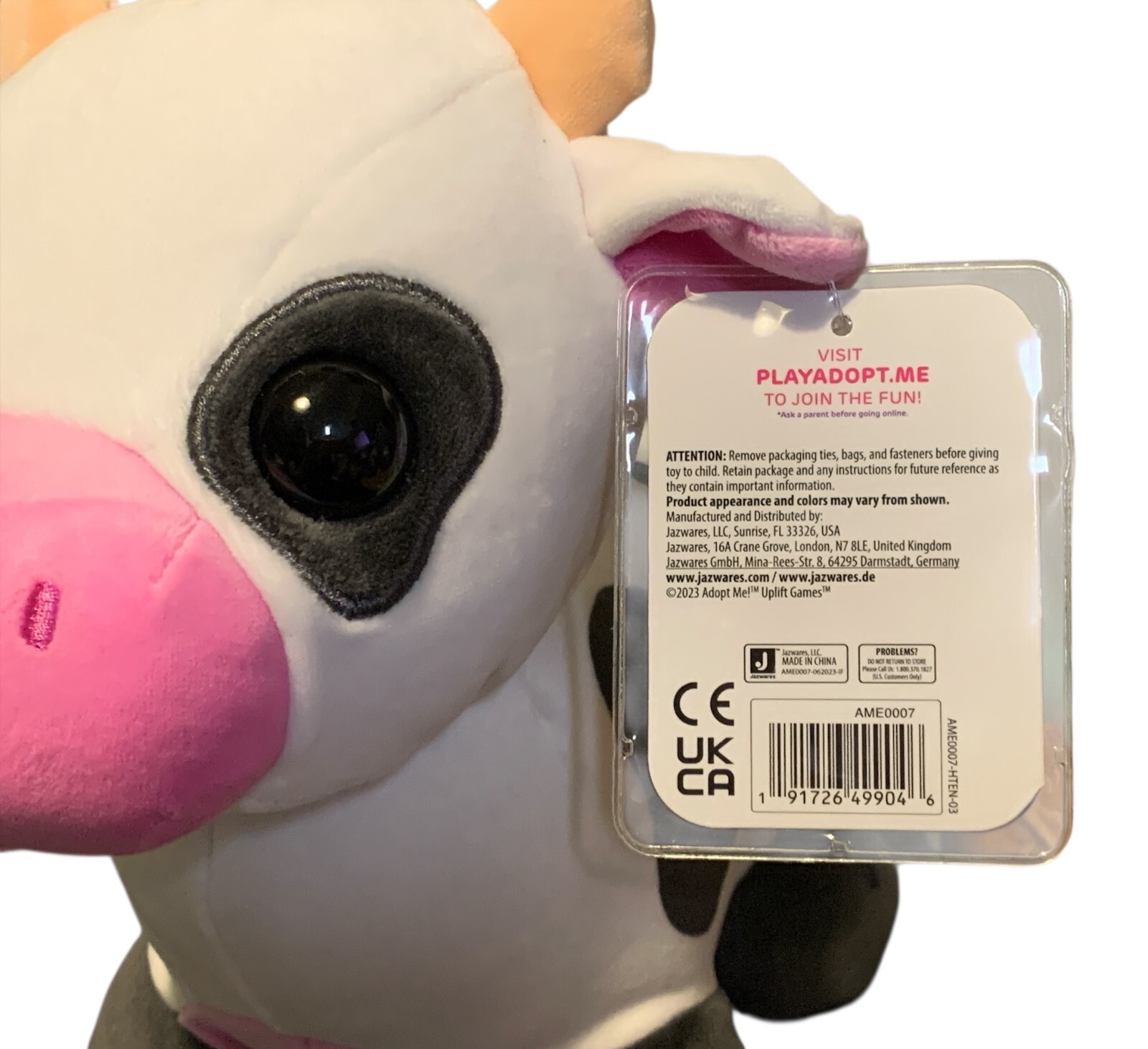 Adopt Me! Pets Cow Plush Animal Uplift Games 2023 Roblox Stuffed Toy NEW w/ CODE
