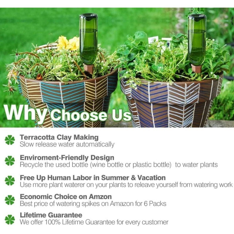 Plant Watering Spikes 12 Pack Terracotta Plant Watering Spikes Wine Bottle Autom