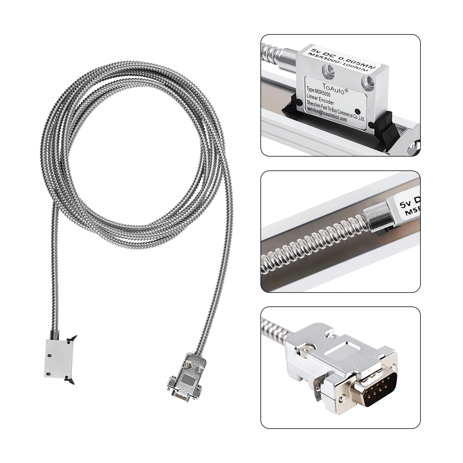 Magnet Scale 4"-40" Read Head Sensor 5um DRO Digital Readout,US STOCK