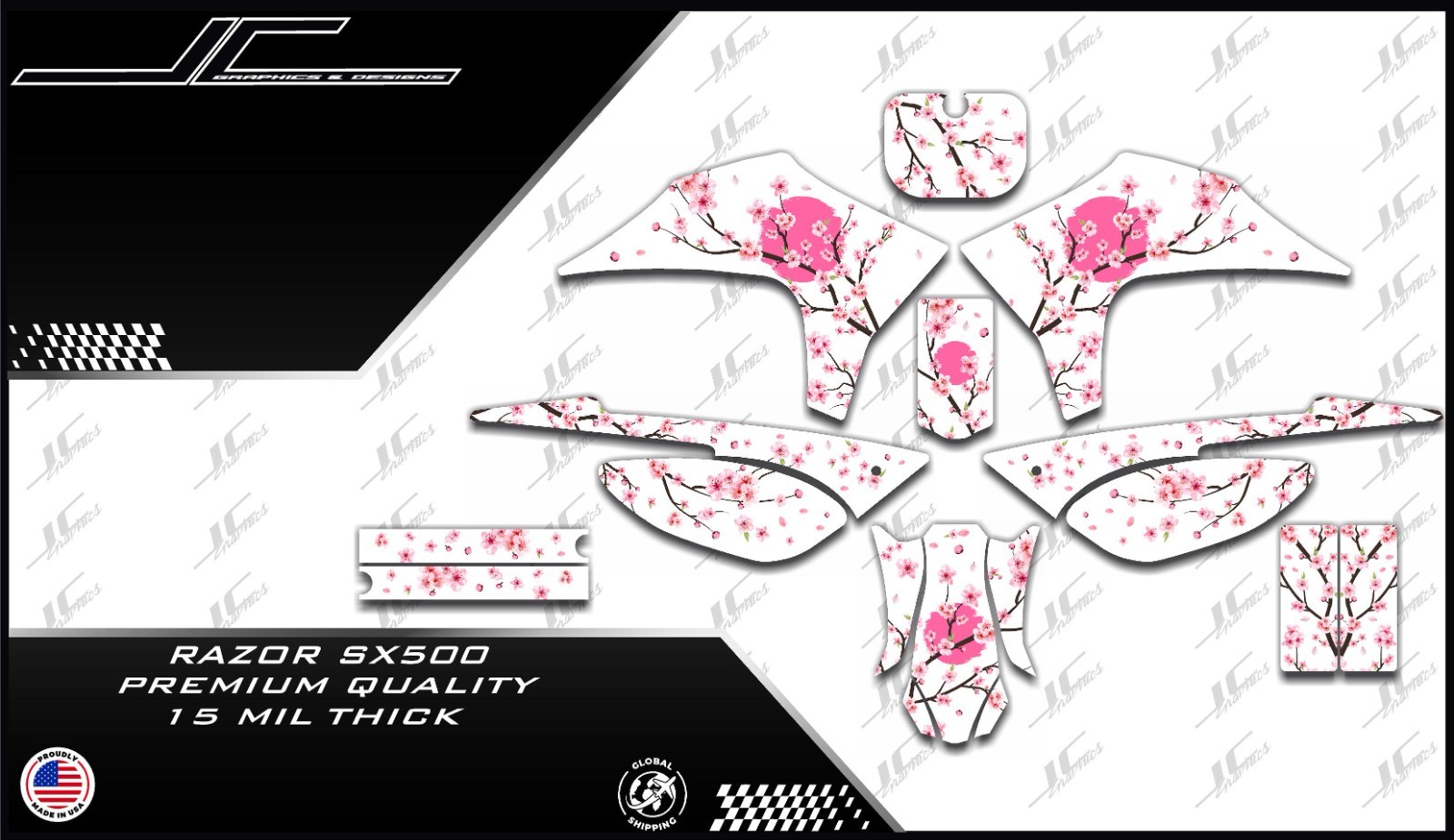 Razor SX500 graphics kit decals THICK AND HIGH GLOSS