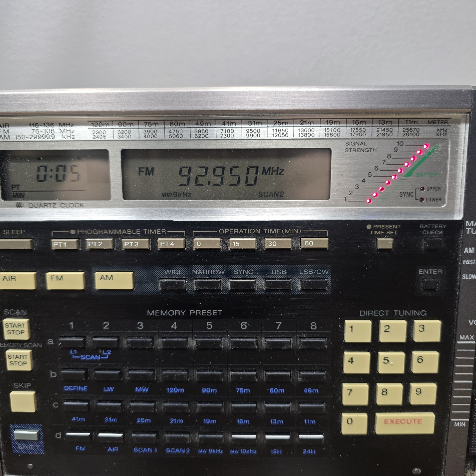 Sony Icf-2010 Air/FM/Lw/Mw/SW Pll Synthesized Receiver No AC Power adapter