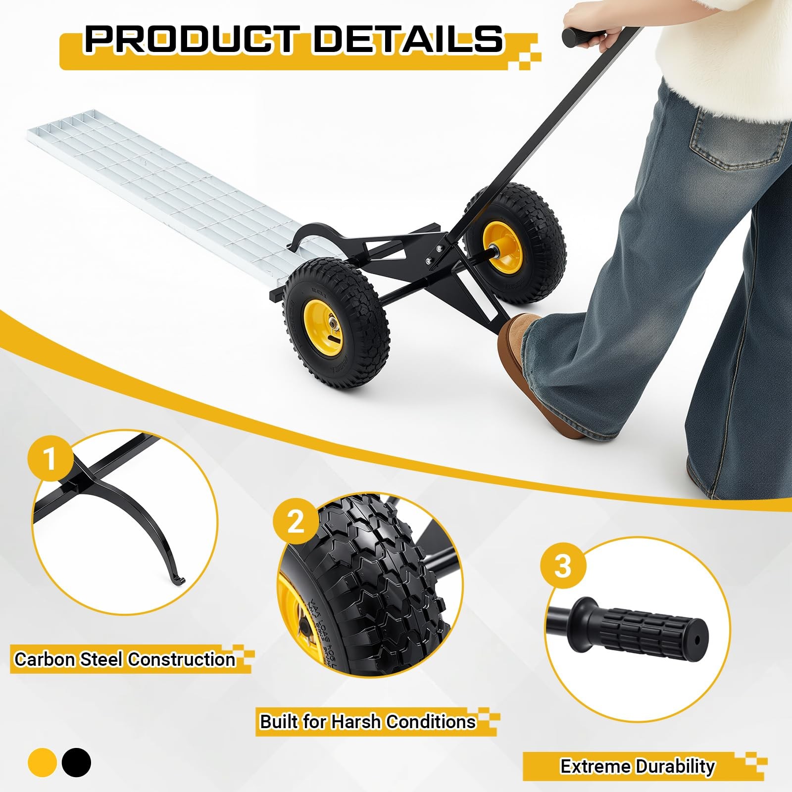 ** NEW Grate Lifter | Heavy Duty | 10" Wheels | Steel | For Spray / Paint Booths