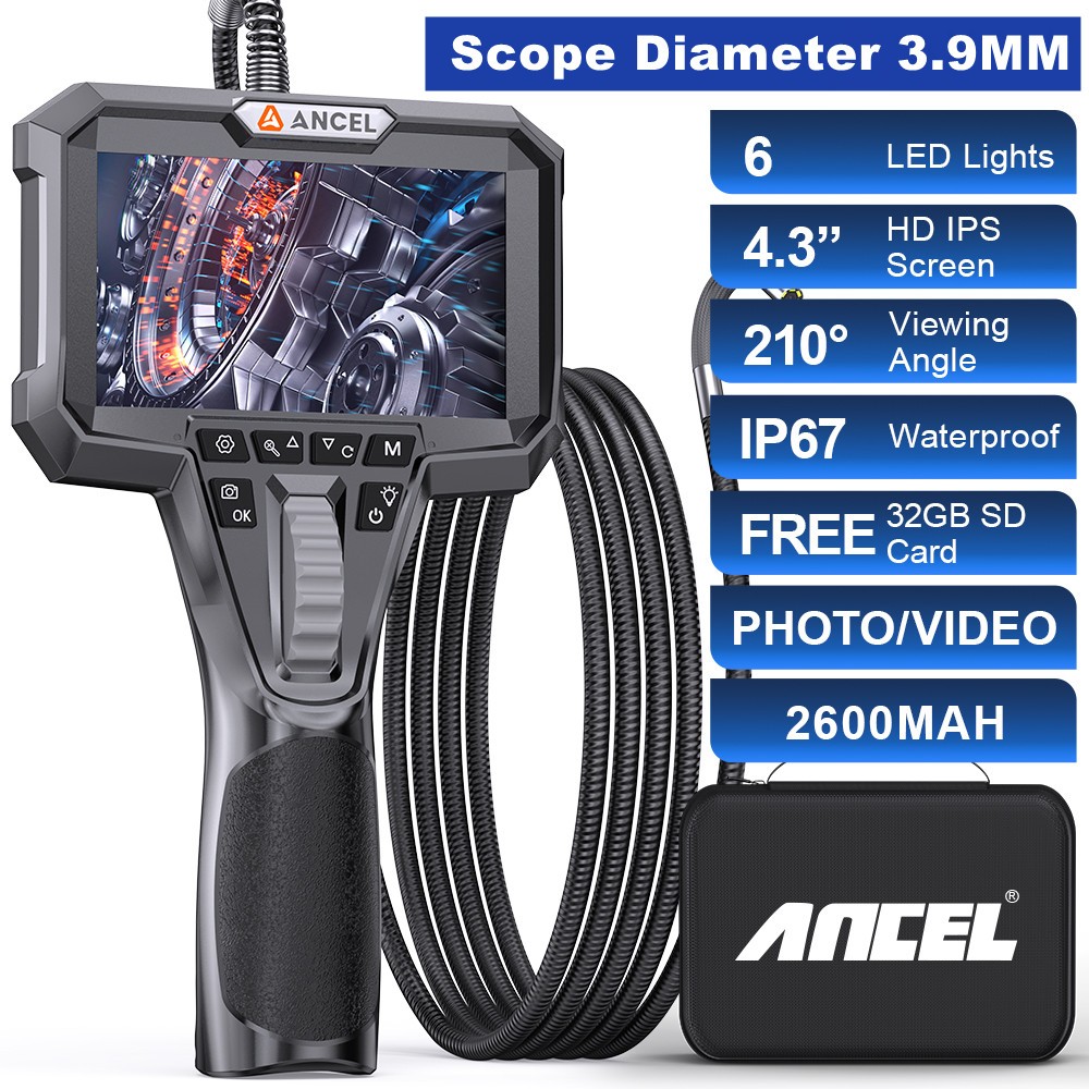 3.9MM Hose Borescope Camera Endoscope Inspection Camera with Light Imaging Kit