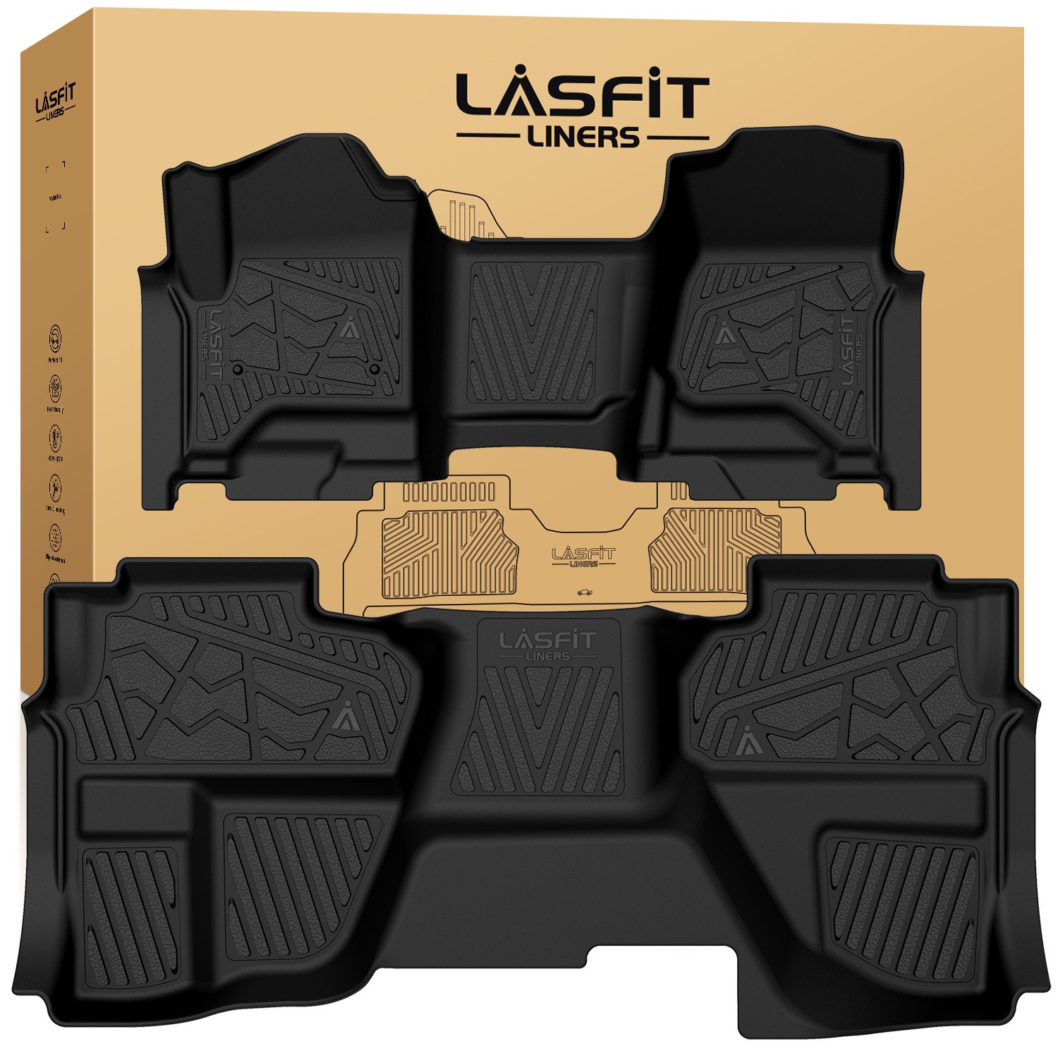 Floor Mats for Chevrolet Silverado 1500 / GMC Sierra 1500 2014-2018 Double Cab