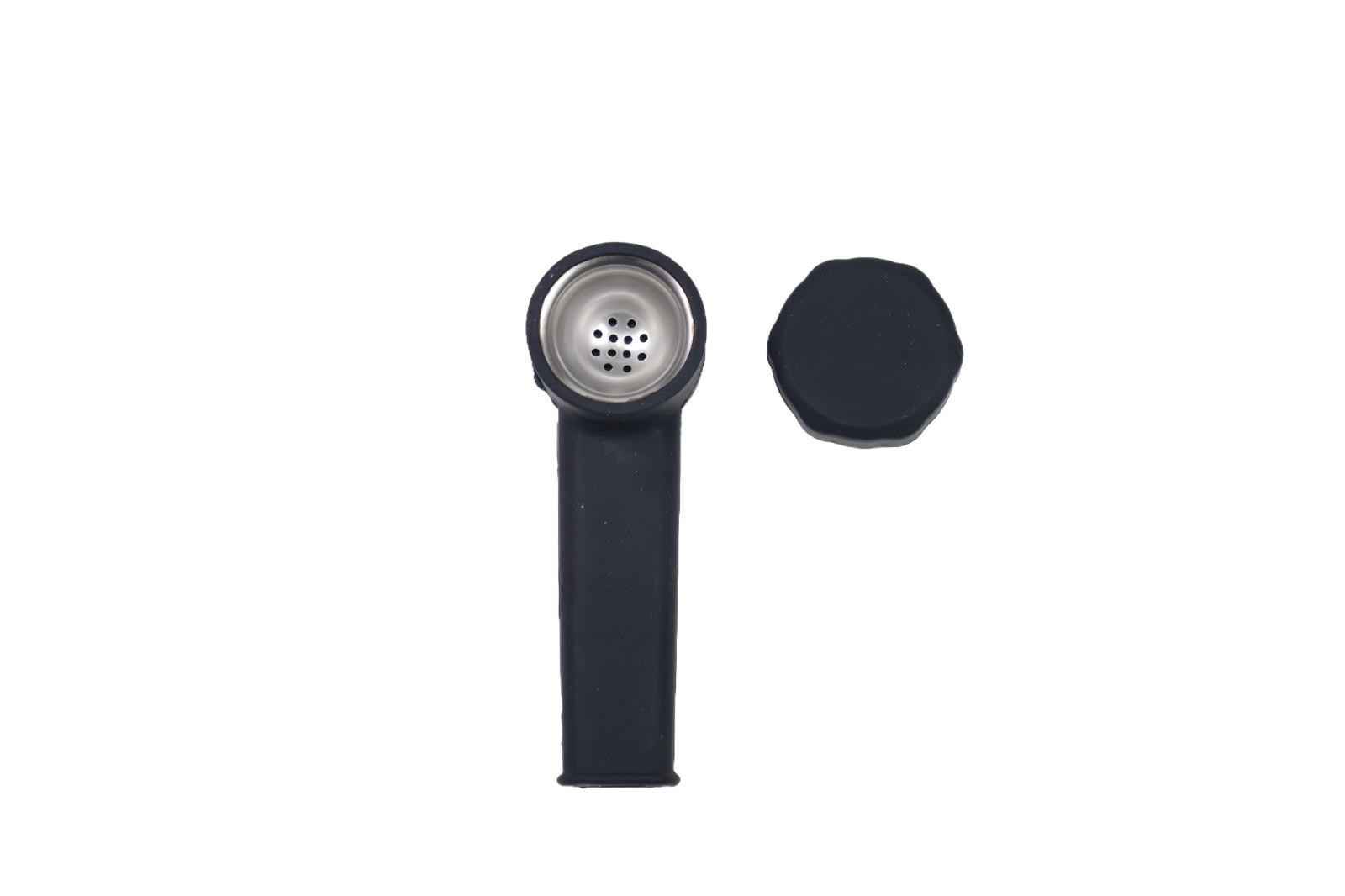 2pack black silicone smoking pipes 4 inches with lids and stainless steel filte