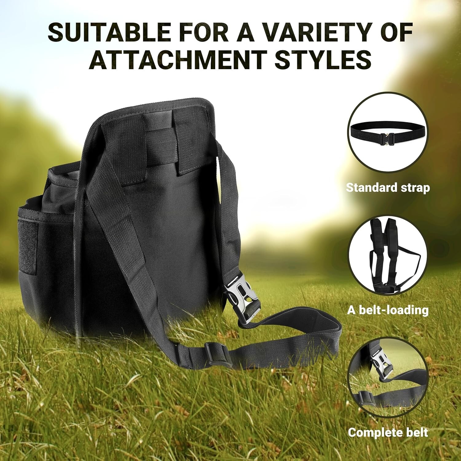 CKG Metal Detecting Finds Bag Waist Digger Tools Bag for Pinpointer, Black