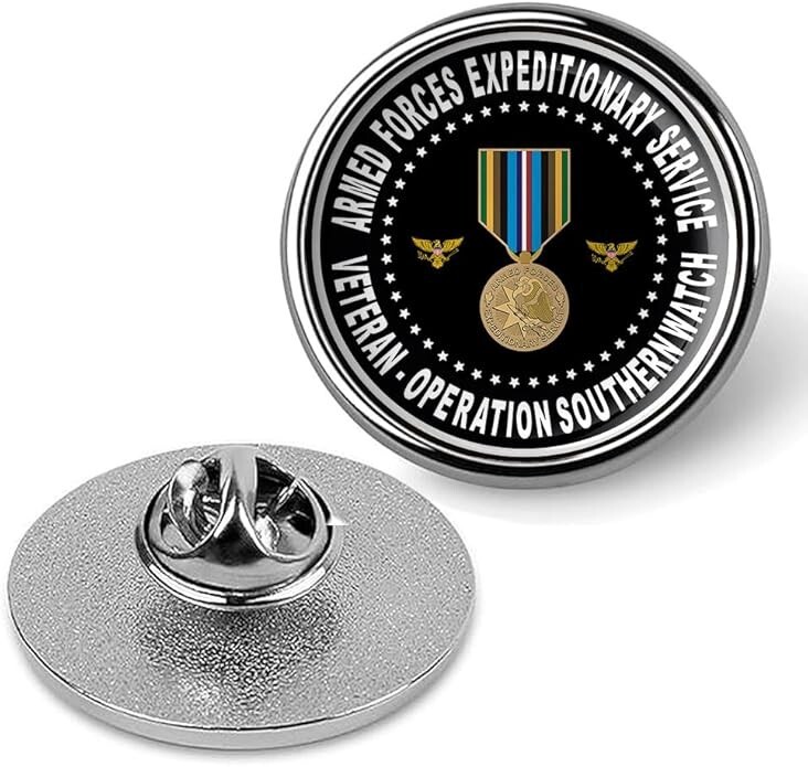 Silver Armed Forces Expeditionary Service Operation Southern Watch Lapel Pin