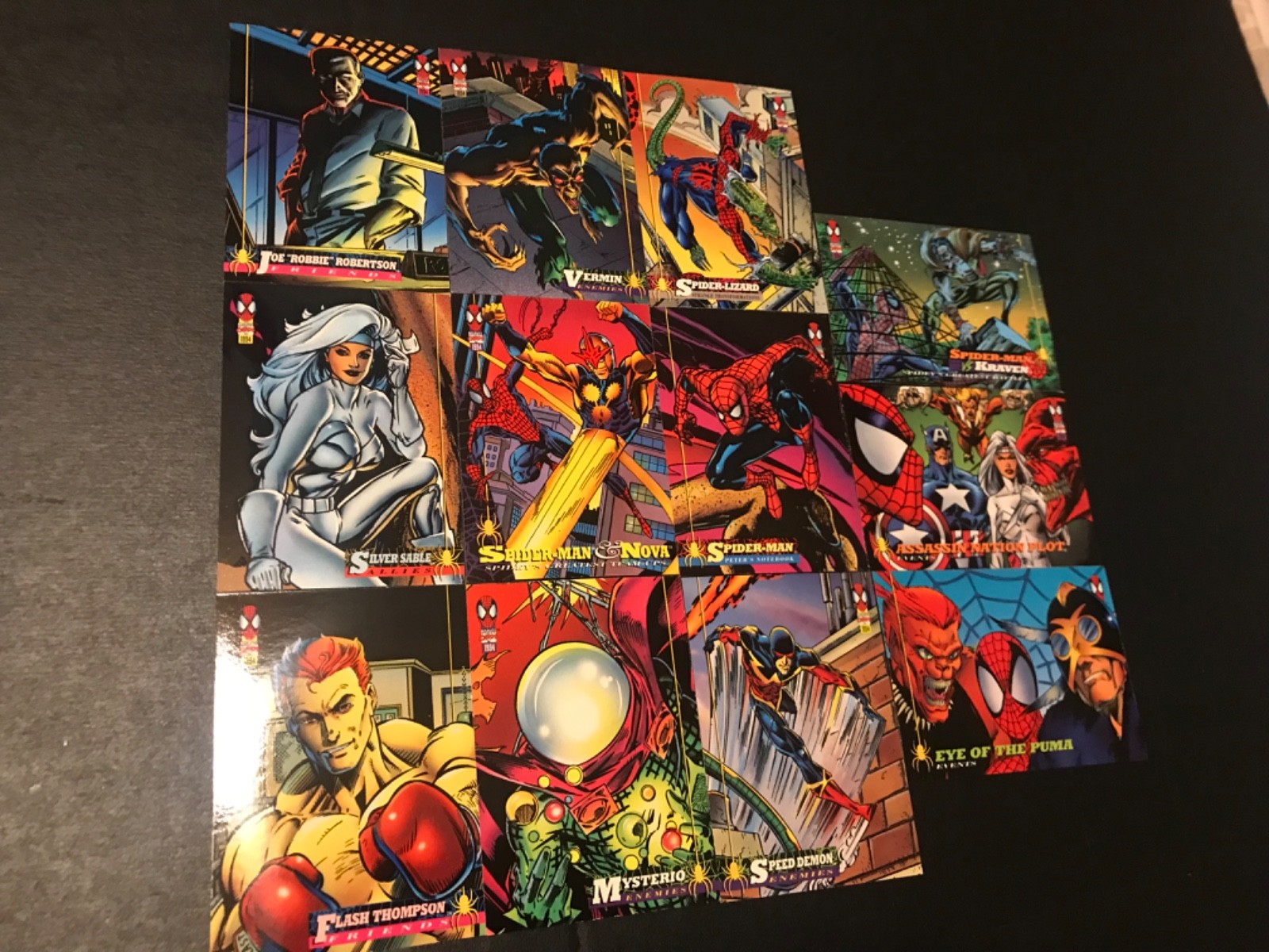 Spider-man 1994 Fleer Mixed Lot Of Cards - Lot Of 12 #4 Marvel Pack ~ Mysterio