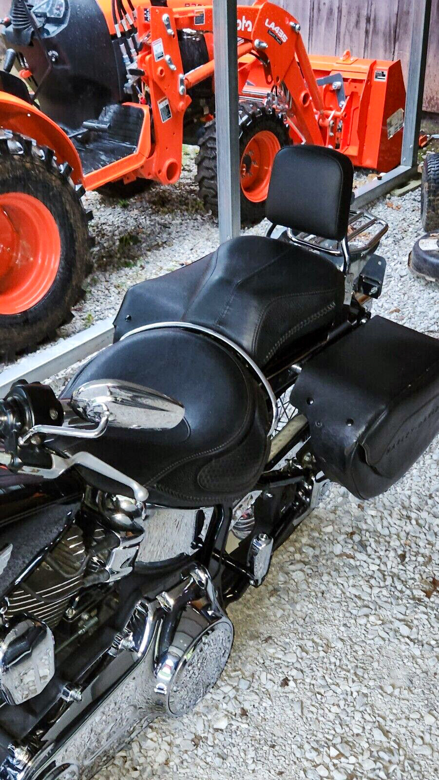 Detach Passenger Sissy Bar Backrest Rack For Harley Softail Fat Boy Deluxe FLSTN