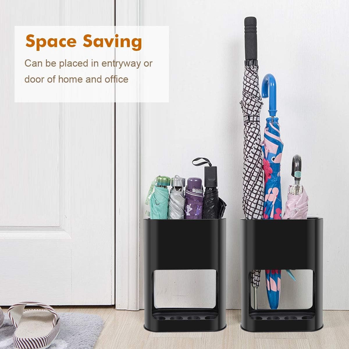 Umbrella Rack with Removable Drip Tray, Umbrella Holder Stand for Entryway, Free