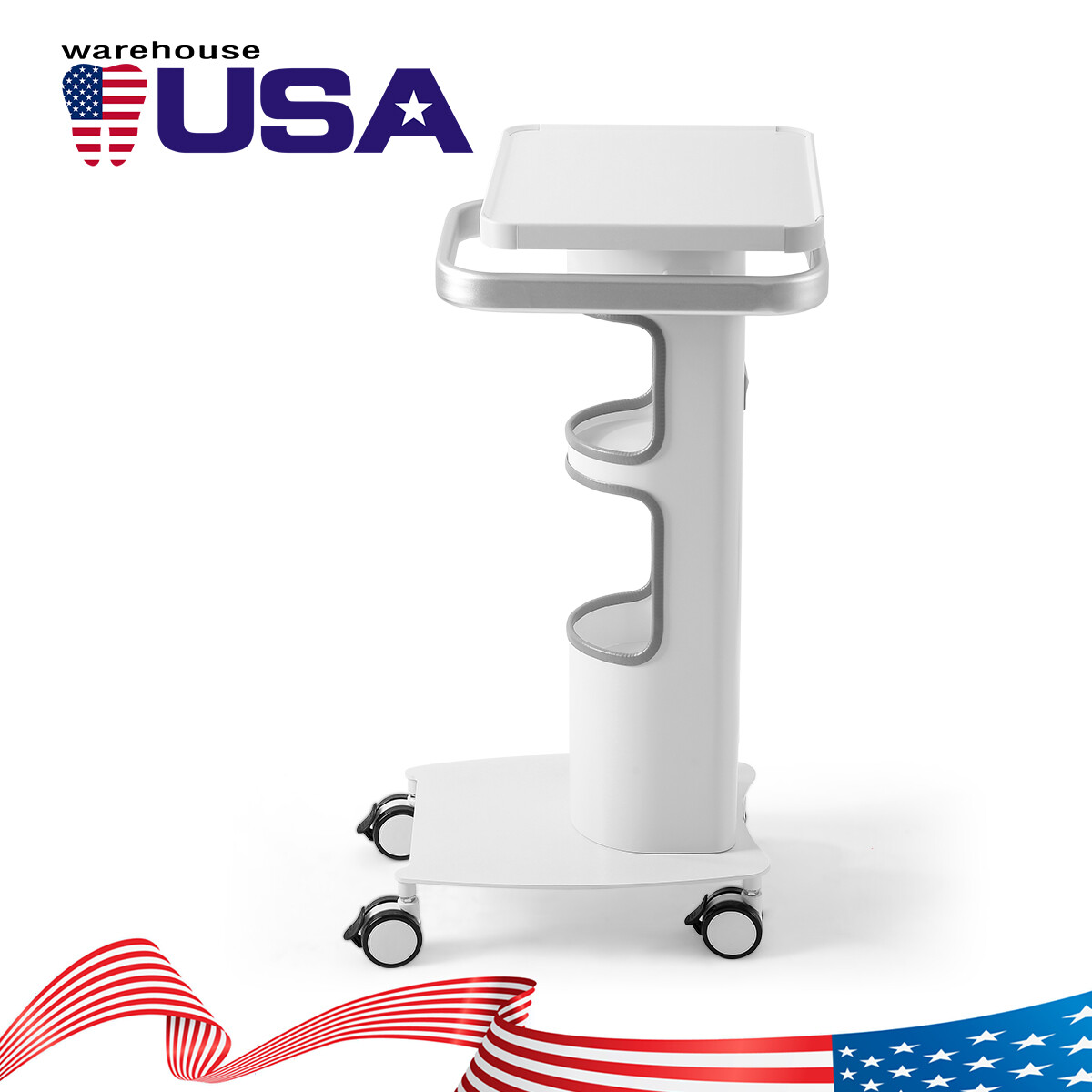 Dental Medical Implant Endo Intraoral Scanner Cart Sturdy Aluminum Alloy Trolley