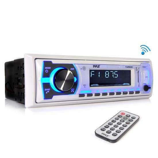 pyle PLMRB29W Pyle Marine Bluetooth Stereo Radio Music Streaming, White