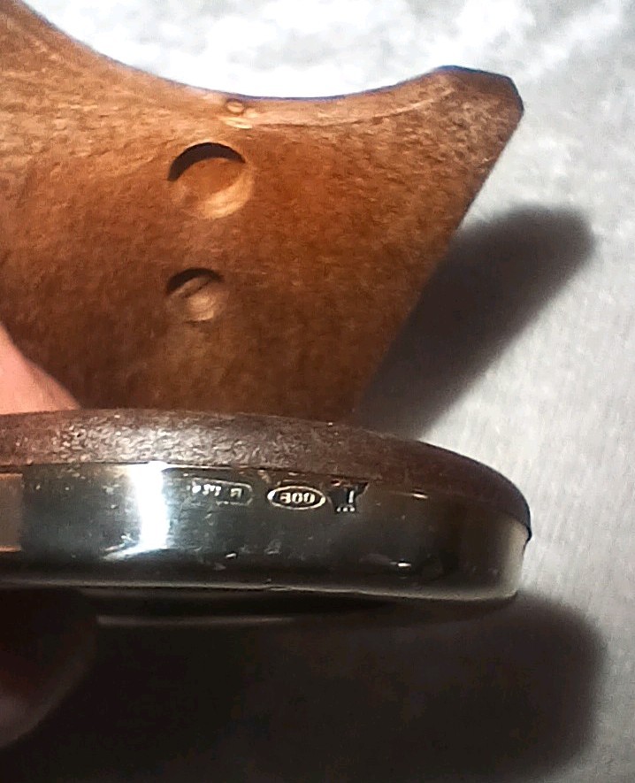 Vintage 800 German Silver Small Oval Photo Frame Signed