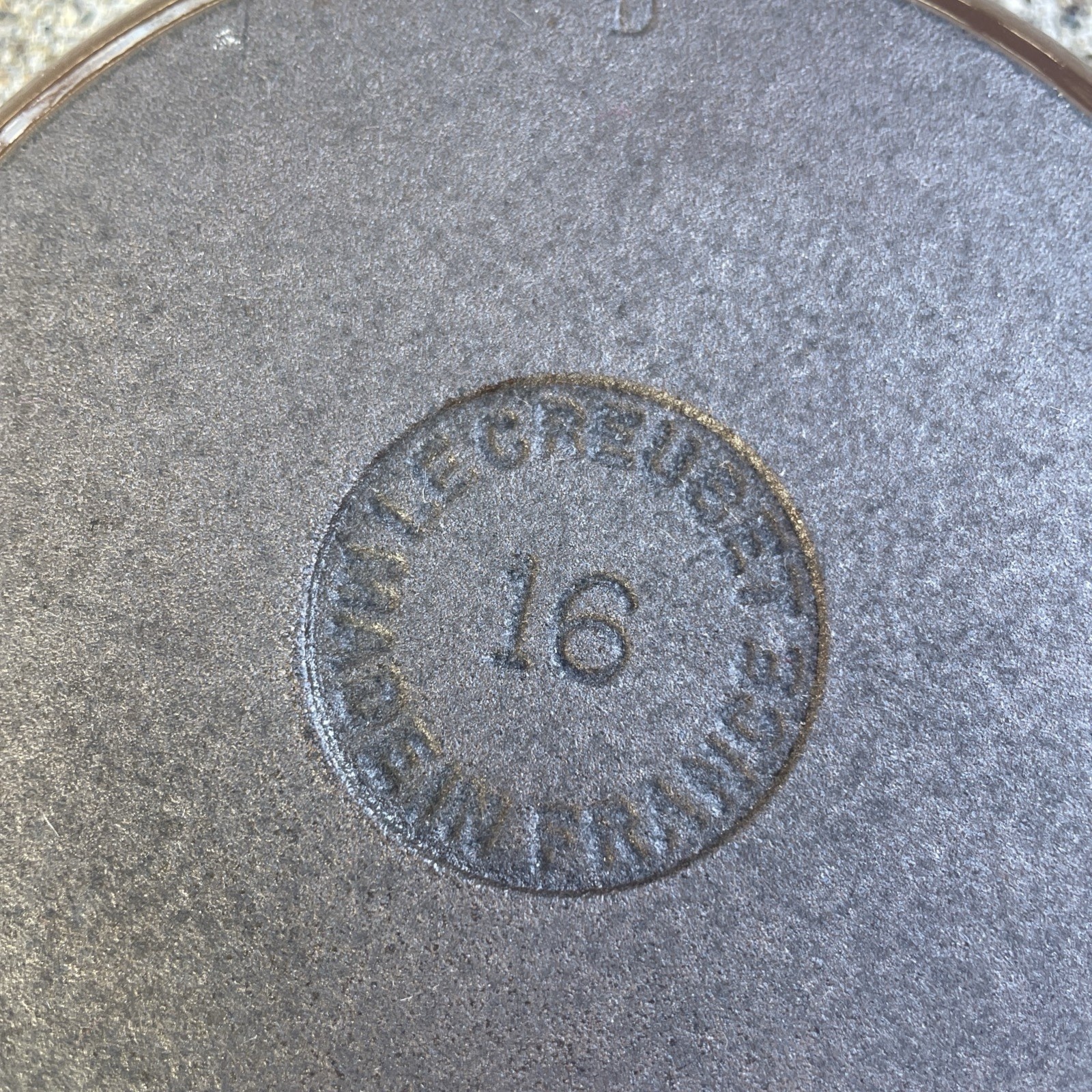 Vintage #16 Le Creuset 6.5" Spouted Skillet Frying Pan Brown Enamel Cast Iron