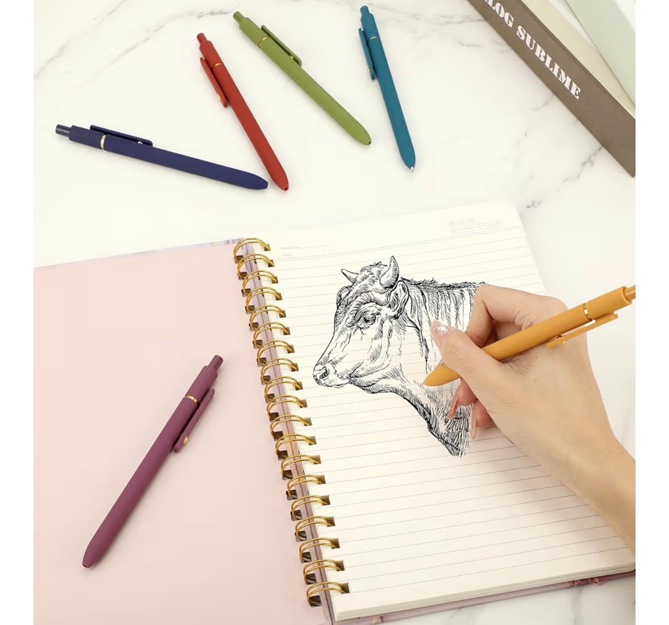 Ddaowanx Gel Pens 6 Pcs 0.5Mm Quick Dry Black Ink Pens Fine Point Smooth Writing