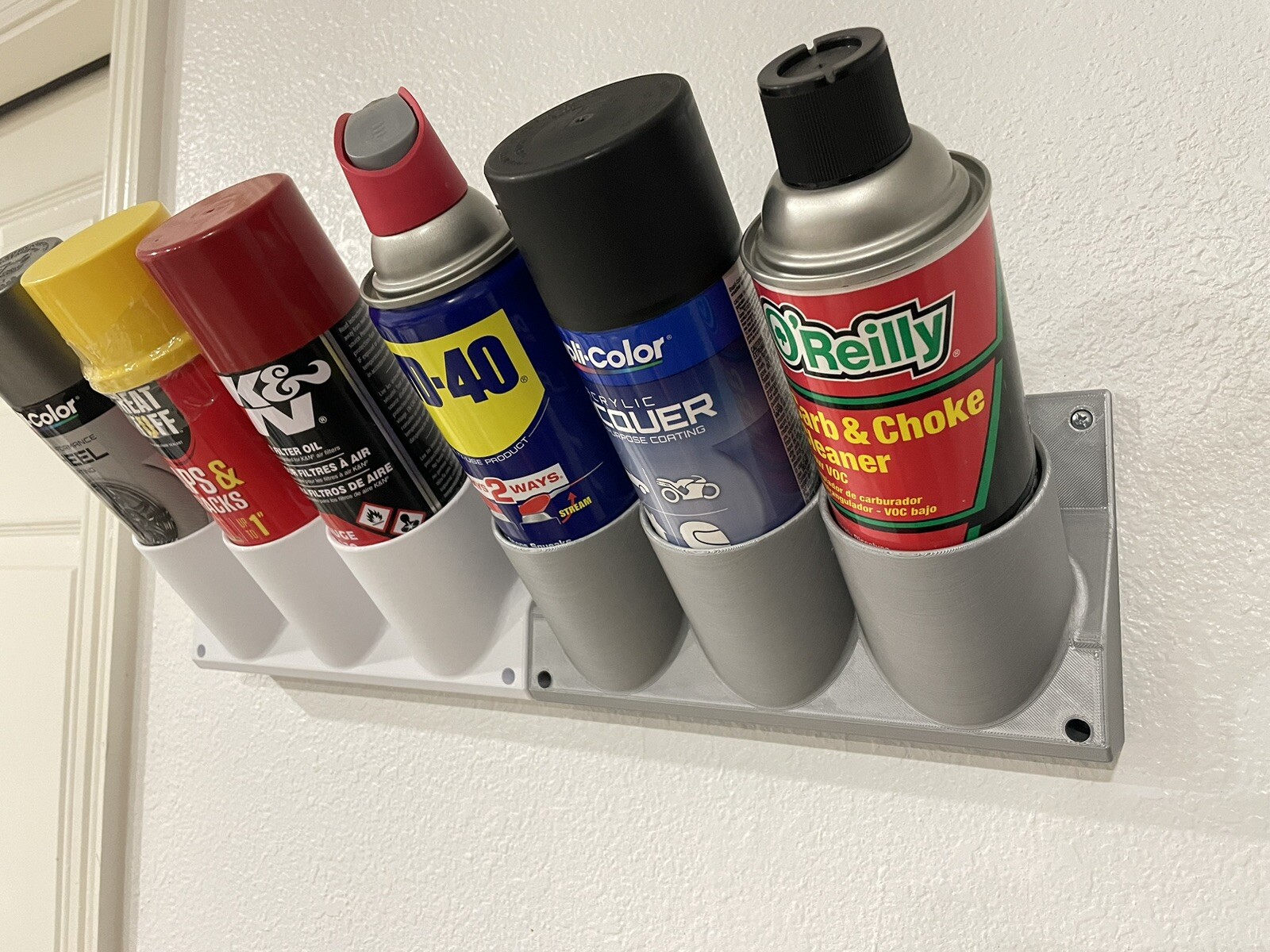 S&S CAN WALL ORGANIZER HOLDER SPRAY PAINT LUBRICANT WORK BENCH SHOP SHELF USA