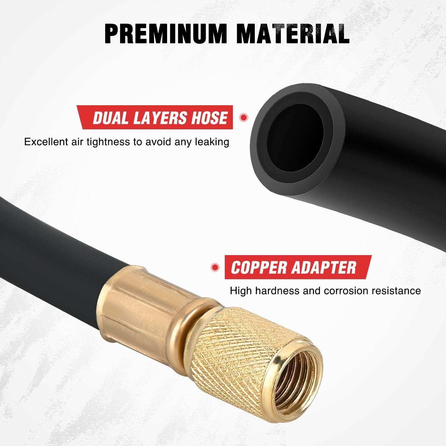 4pcs Fuel Pressure Gauge Tester Kit with 6.30 7.89 9.49 Fuel Line Fittings