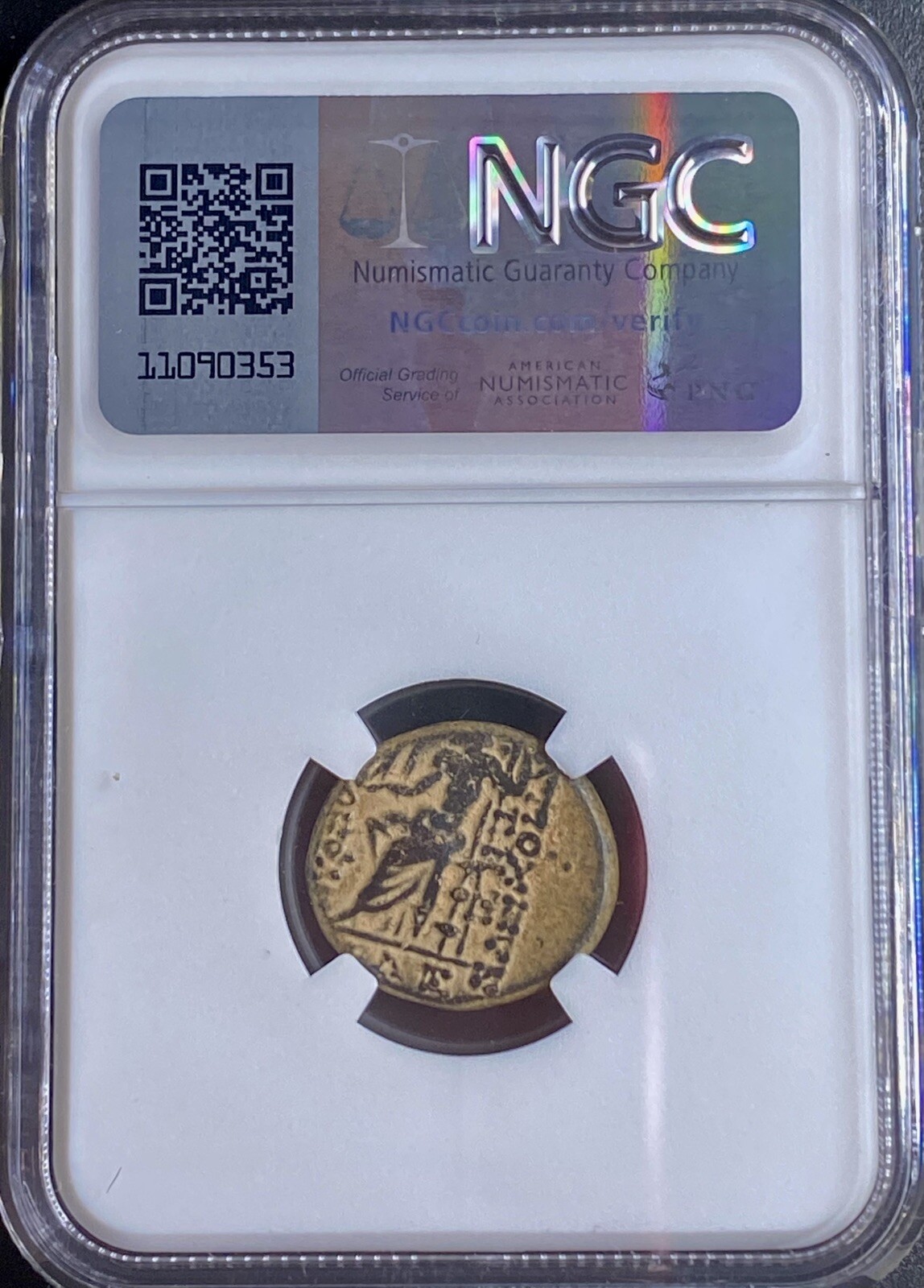 NGC Ancient Greek Coin Genuine 39BC-38BC Zeus Seated Antioch Under Roman Rule