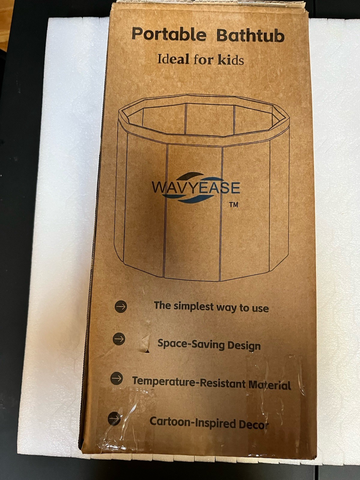 Portable Pink Foldable Bathtub for Kids Collapsible Children's Bathtub