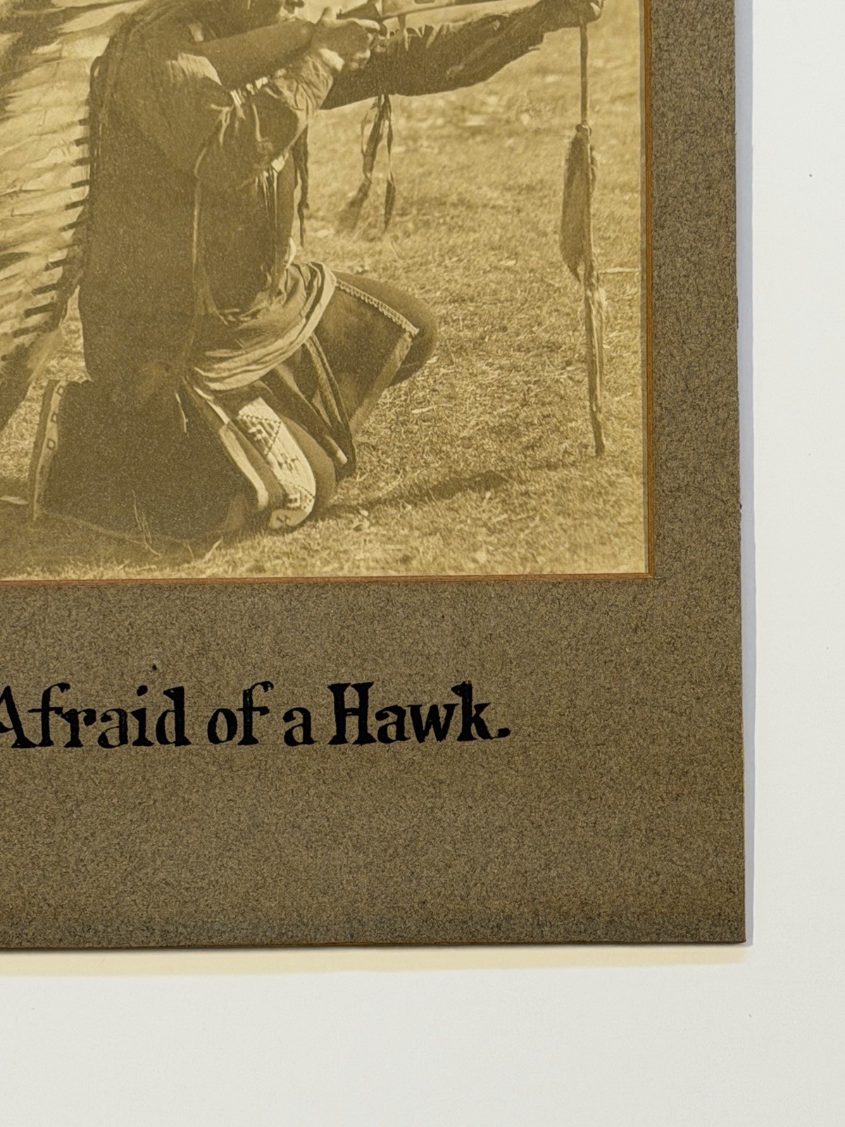 Vintage Native American Photo: Afraid of A Hawk; Cabinet Card; Early 1900s