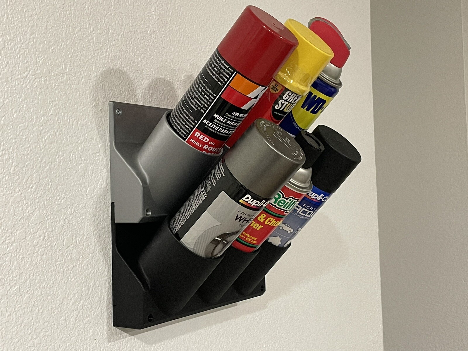 S&S CAN WALL ORGANIZER HOLDER SPRAY PAINT LUBRICANT WORK BENCH SHOP SHELF USA