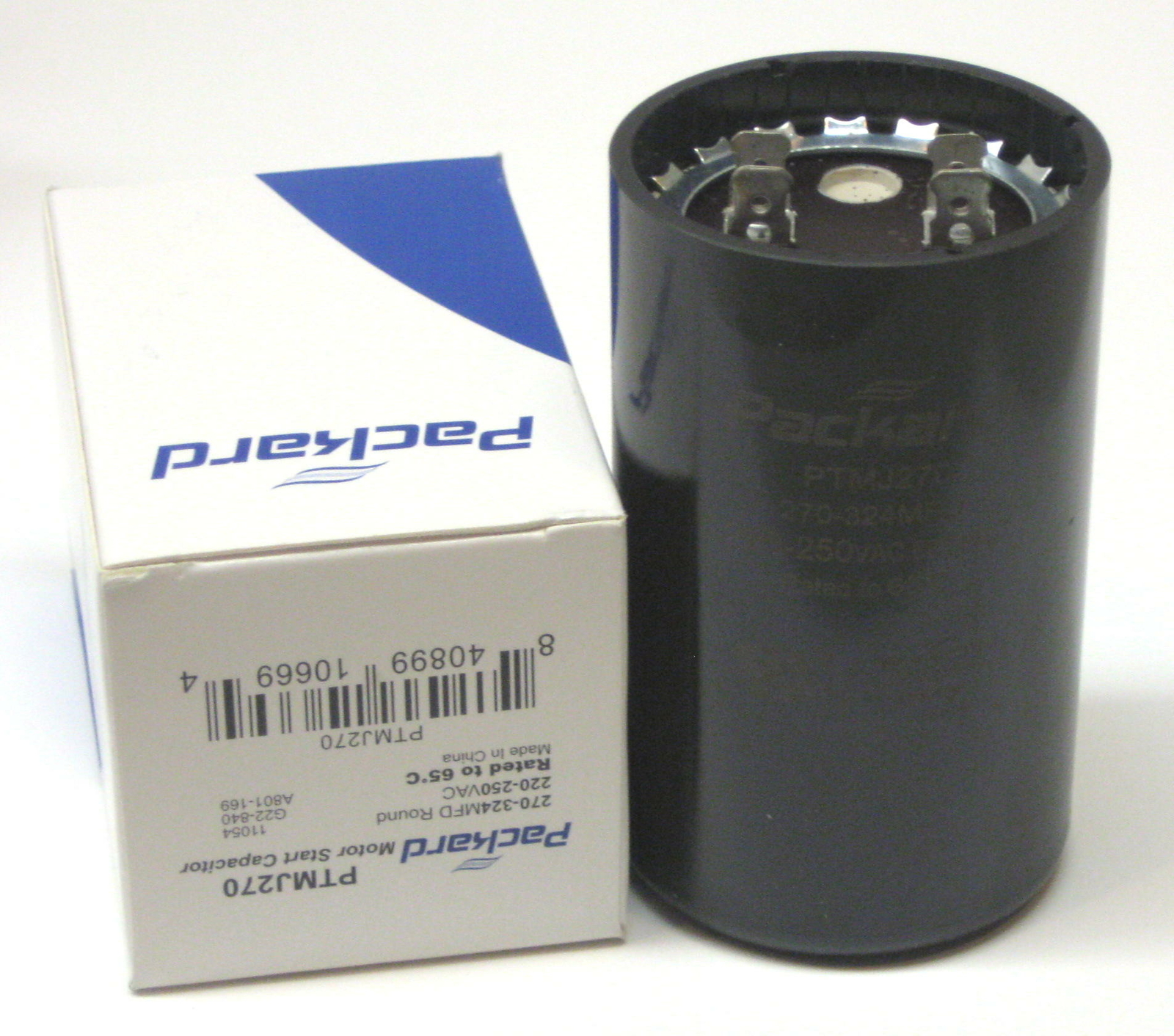 Packard PTMJ270 Motor Start Capacitor. 270-324 MFD UF / 220-250 VAC