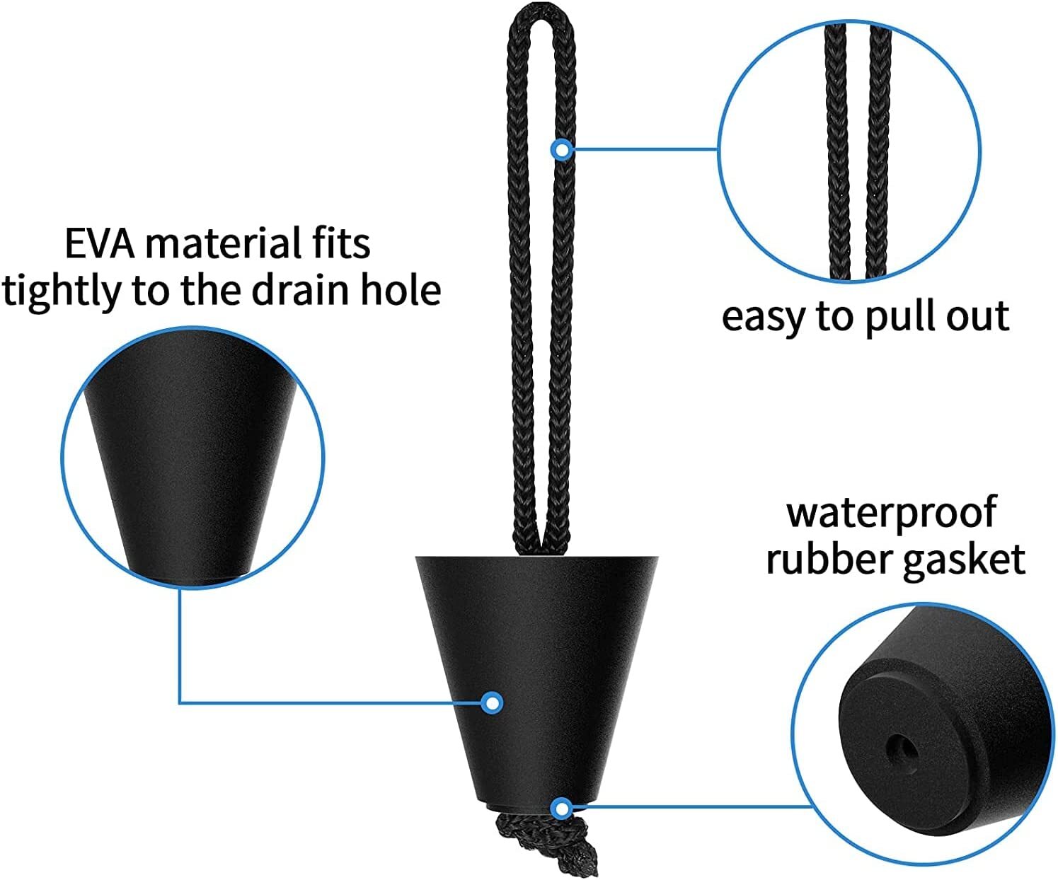 8 PCS Kayak Scupper Plugs Universal Kayak Plugs Kayak Drain Plugs with Lanyard