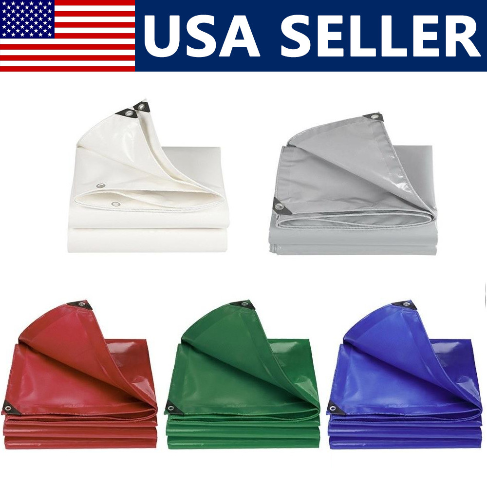 20mil Heavy Duty Tarp Cover PVC Boat Waterproof Canopy Tarpaulin Boat Cover Tent