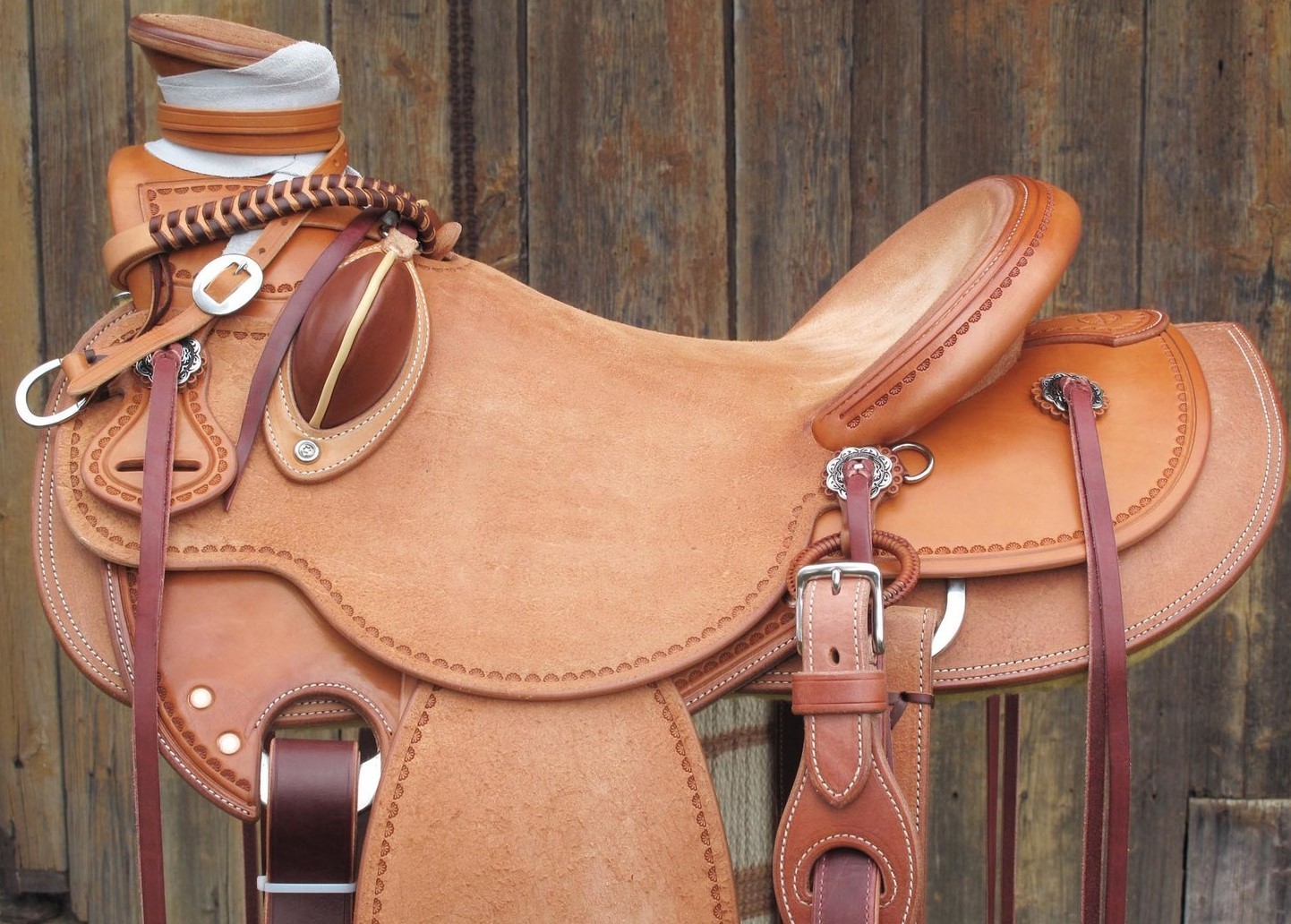 Horse Saddle Leather Western Rough out Wade Tree A Fork Work Ranch Roping Tack