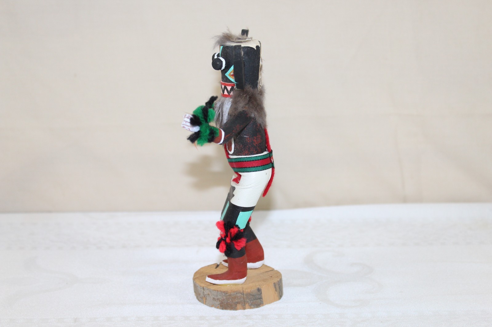 Vintage Hopi Pueblo 7.25" Kachina Doll "Broad Face" Signed C. King