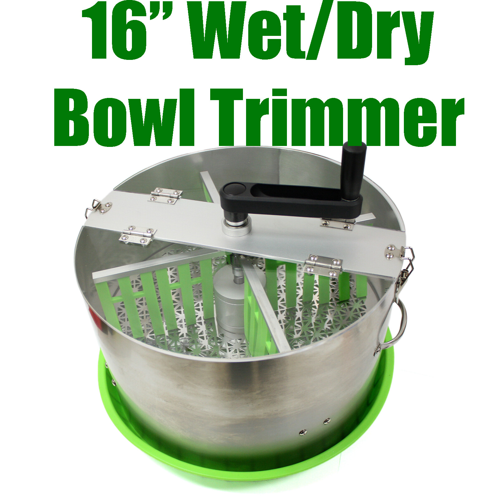 16" Bud Leaf Trimmer Machine Manual Crank Trimming Hydroponic Bowl Trim Wet Dry