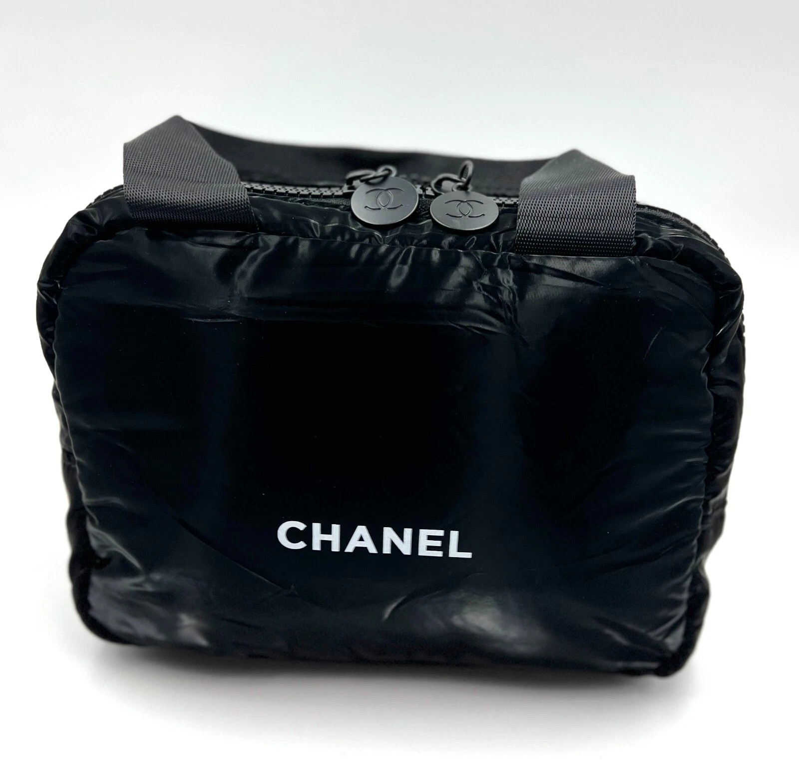 Chanel Mini Boston Makeup Bag – Black Cosmetic Bag with Handle