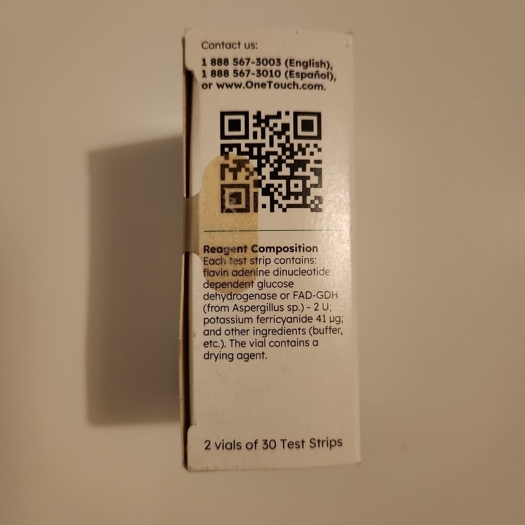 OneTouch Verio Blood Glucose Test Strips 60ct Strips Exp 2025+