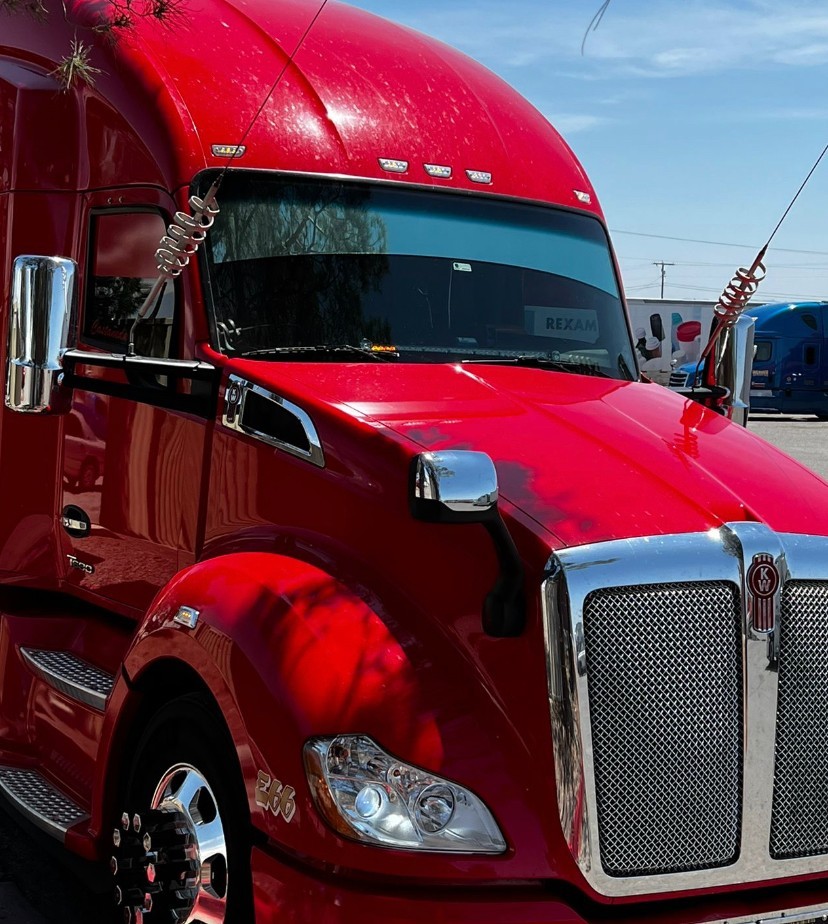 KENWORTH T680 Cb Radio Antenna BRACKET Cricket Style 45 degrees SS PAIR SET