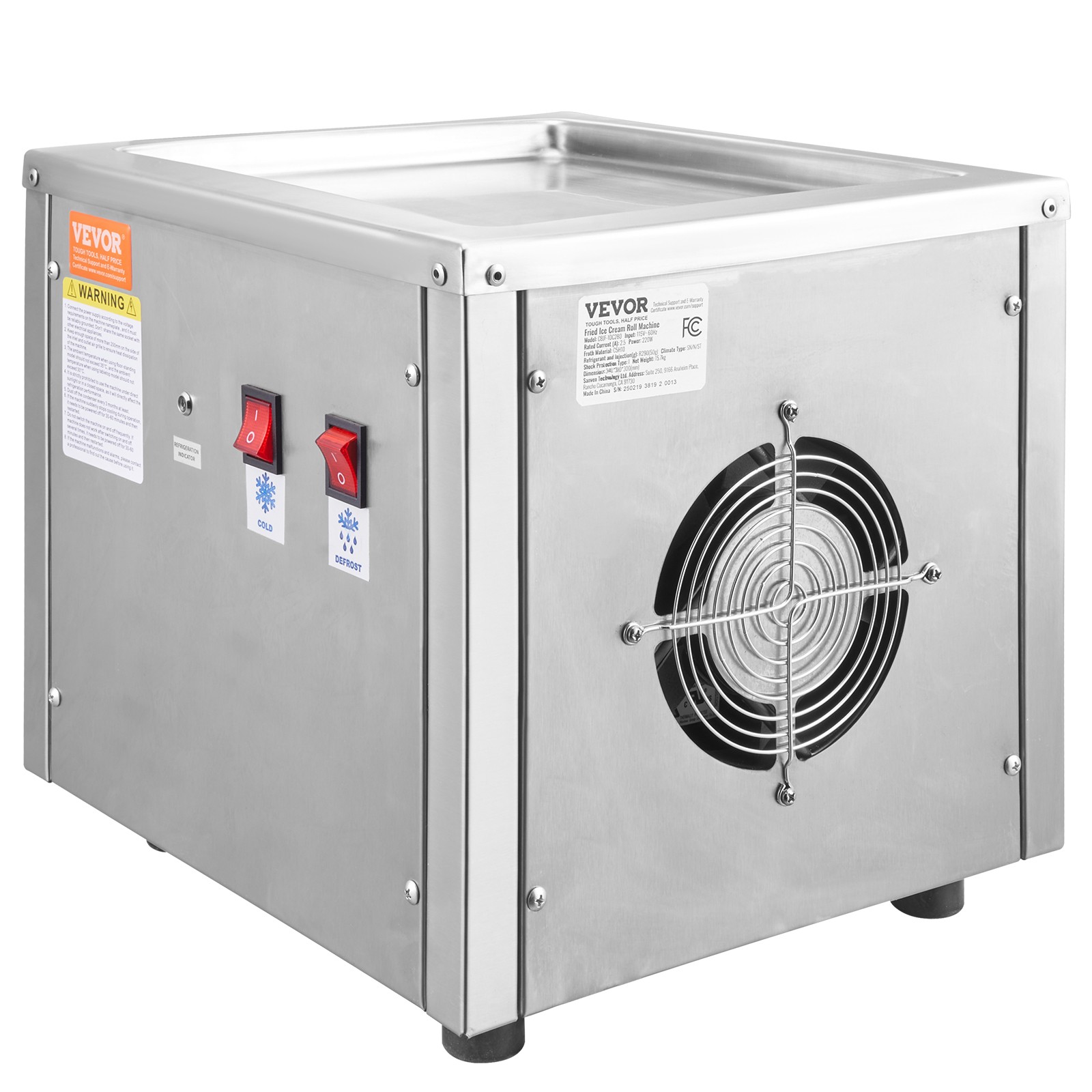 VEVOR Fried Ice Cream Roll Machine Rolled Ice Cream Maker 11 x 9.5 inch Pan