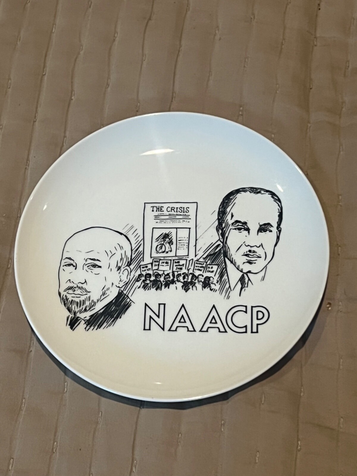 NAACP Commemorative Plate W.E.B Du Bois, Roy Wilkins, Marchers & Crisis Magazine
