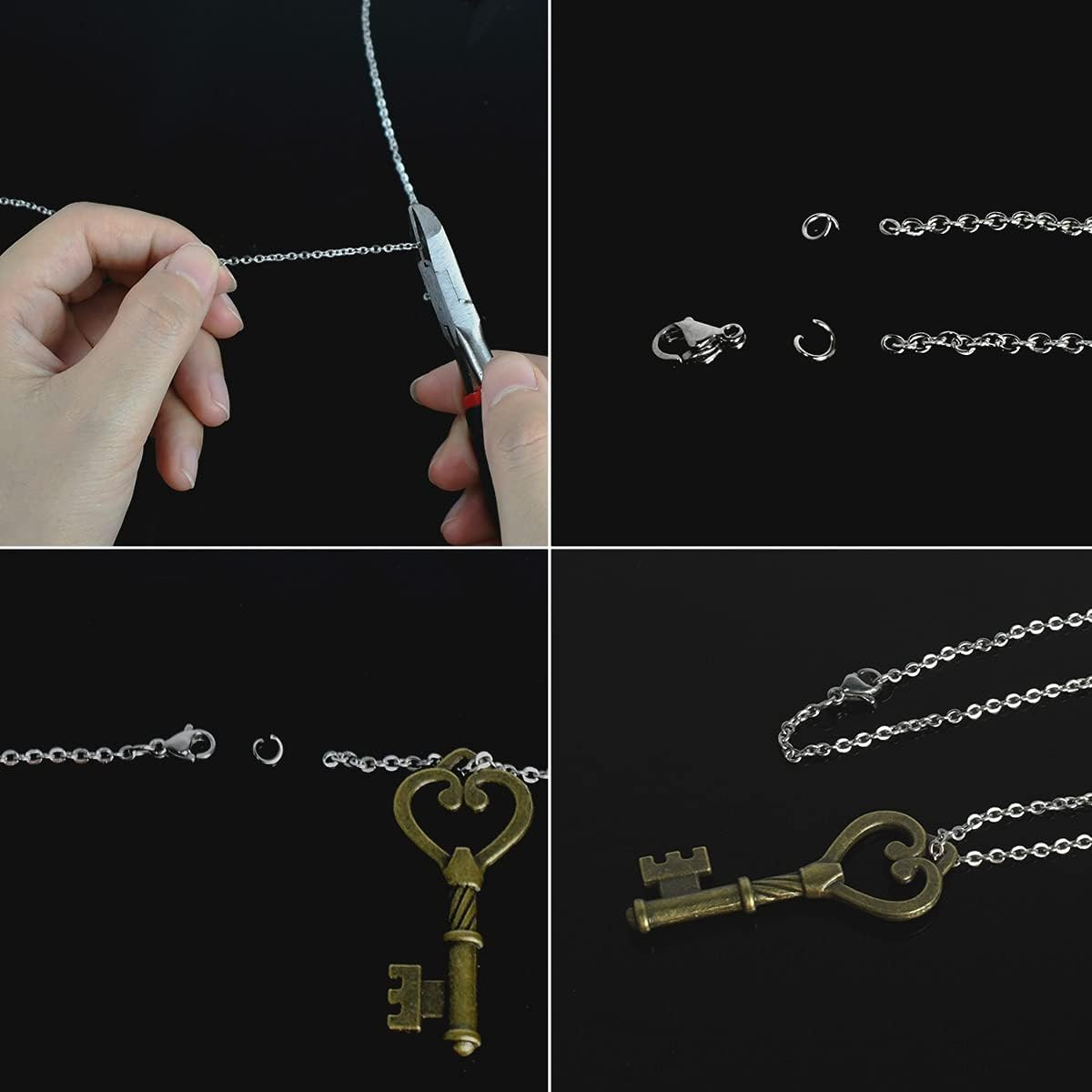 33 Feet Stainless Steel Jewelry Chains for Jewelry Making - Silver Chain Roll wi