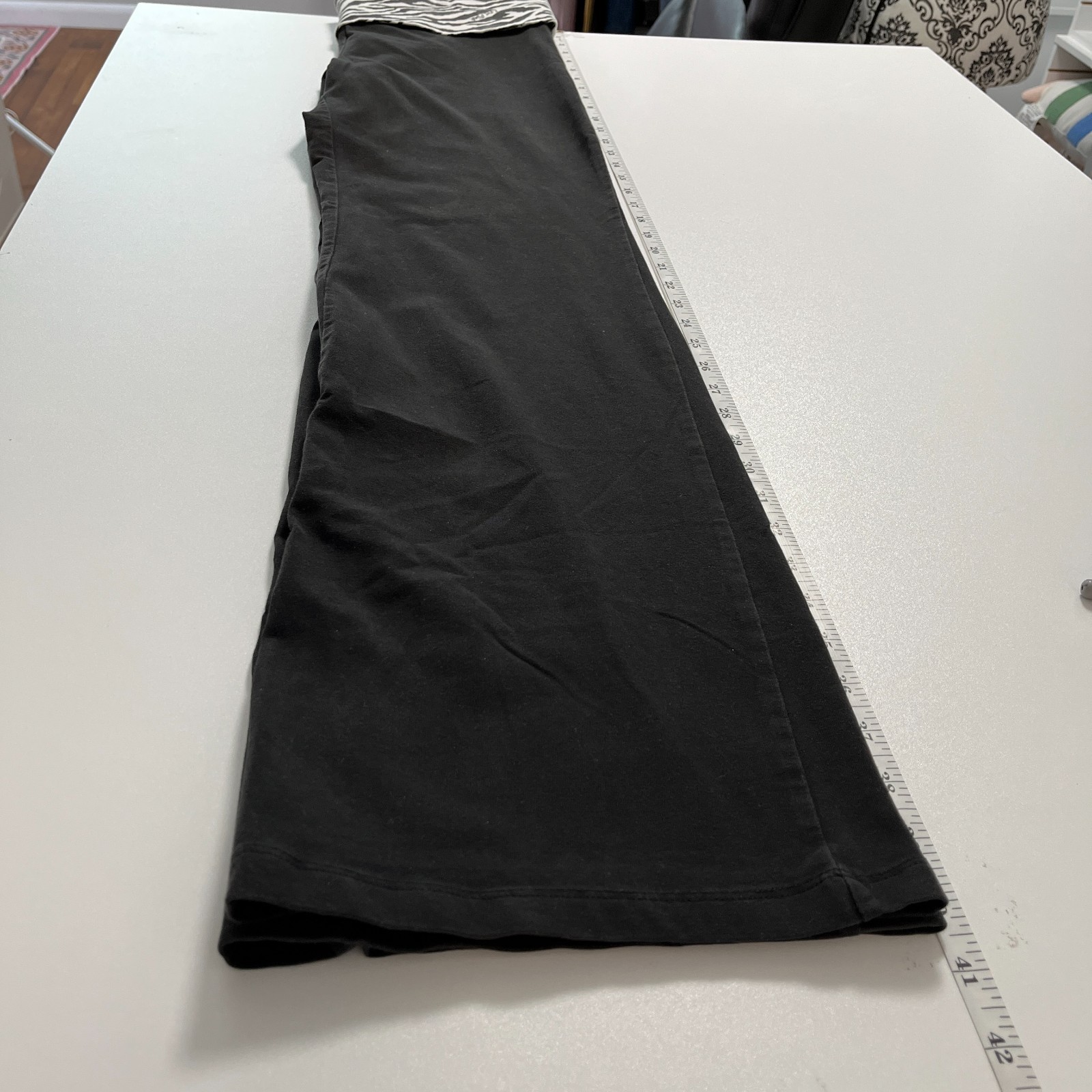 Y2K Victoria's Secret PINK Vintage Foldover Yoga Pants Flare Green Zebra L