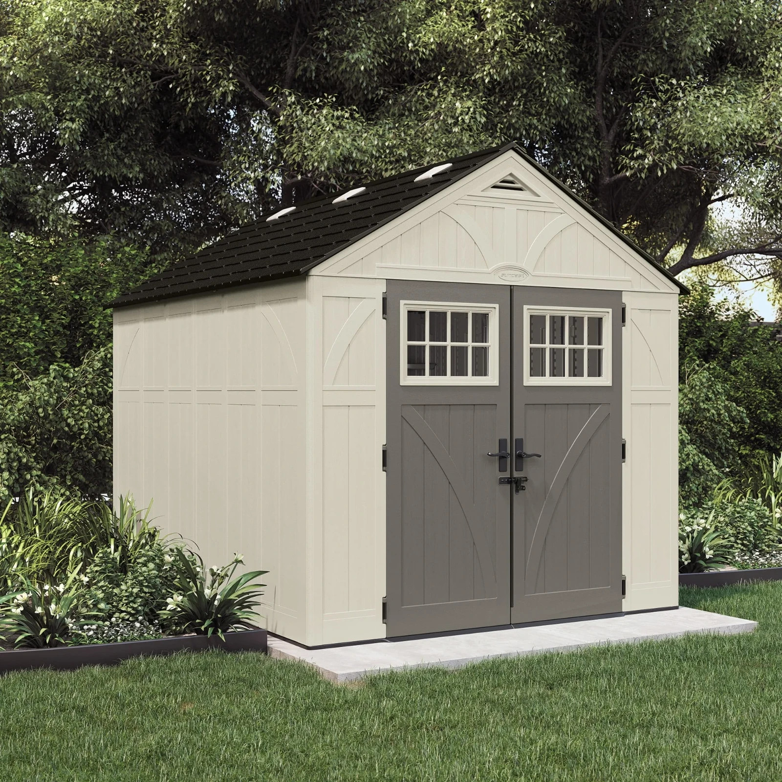 Suncast Metal and Resin Storage Shed 8ft x 10ft Vanilla New