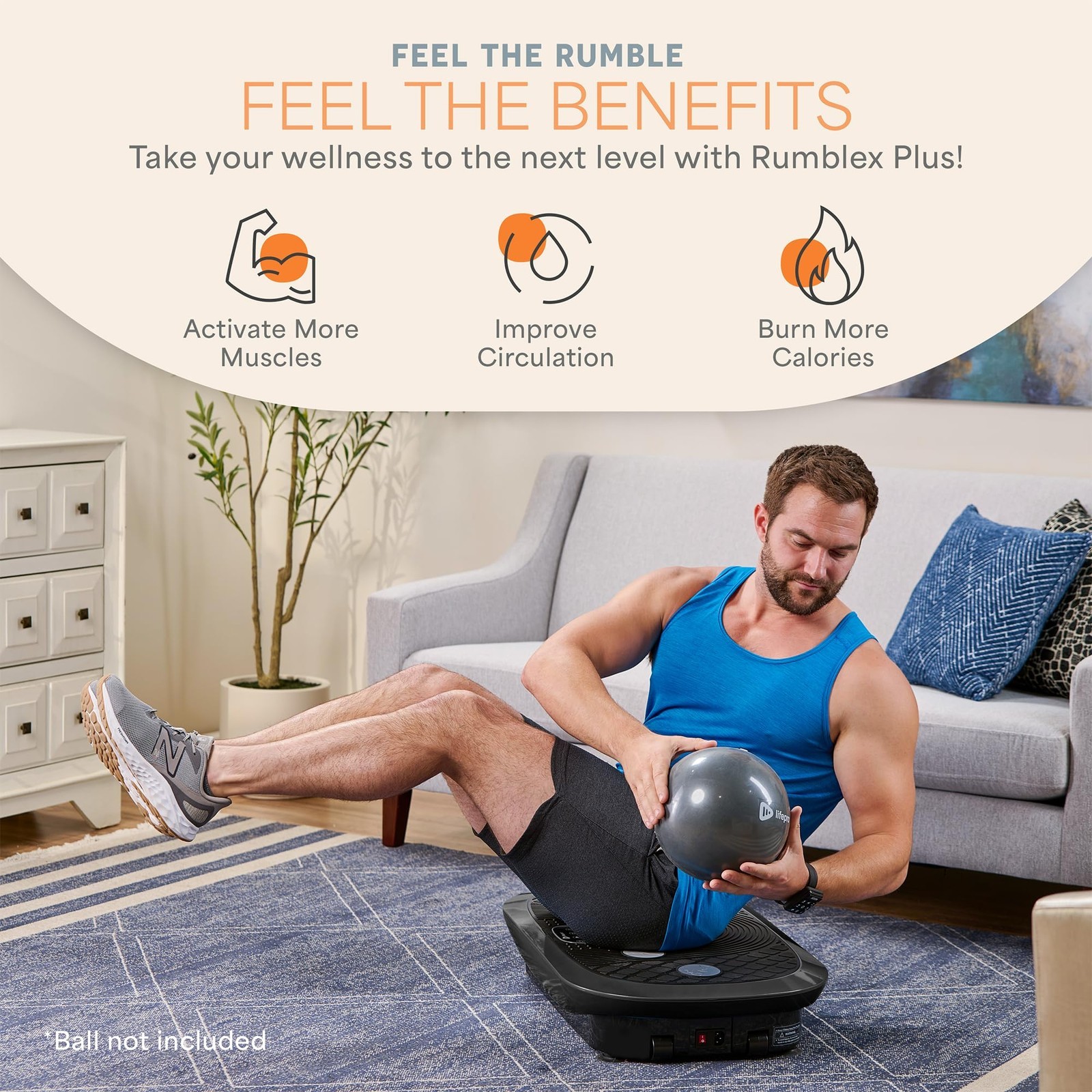 Lifepro Rumblex Plus 4D Vibration Plate Exercise Machine - Fat Burn & Toning