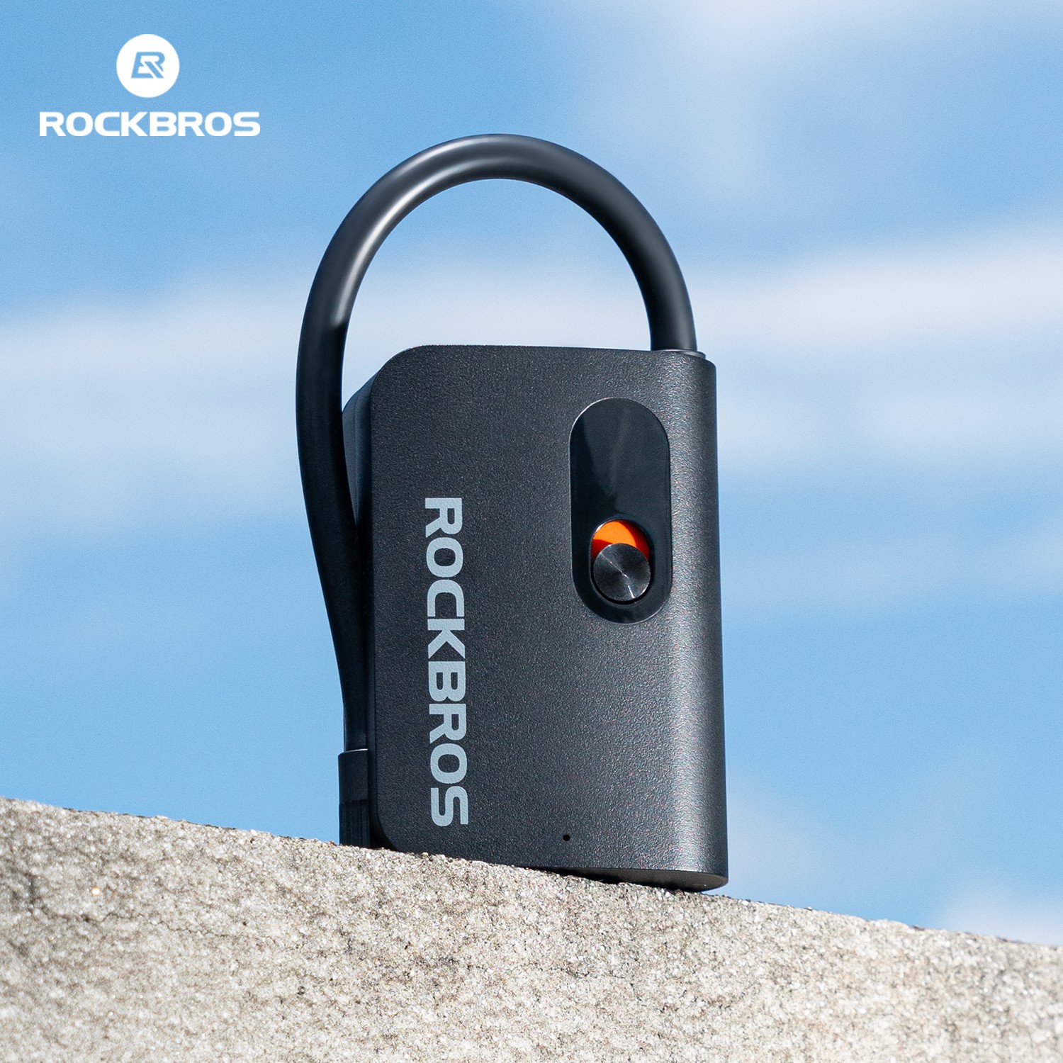 ROCKBROS Bicycle Electric Air Pump Mini Portable 70PSI Inflator 2600mAh Type-C