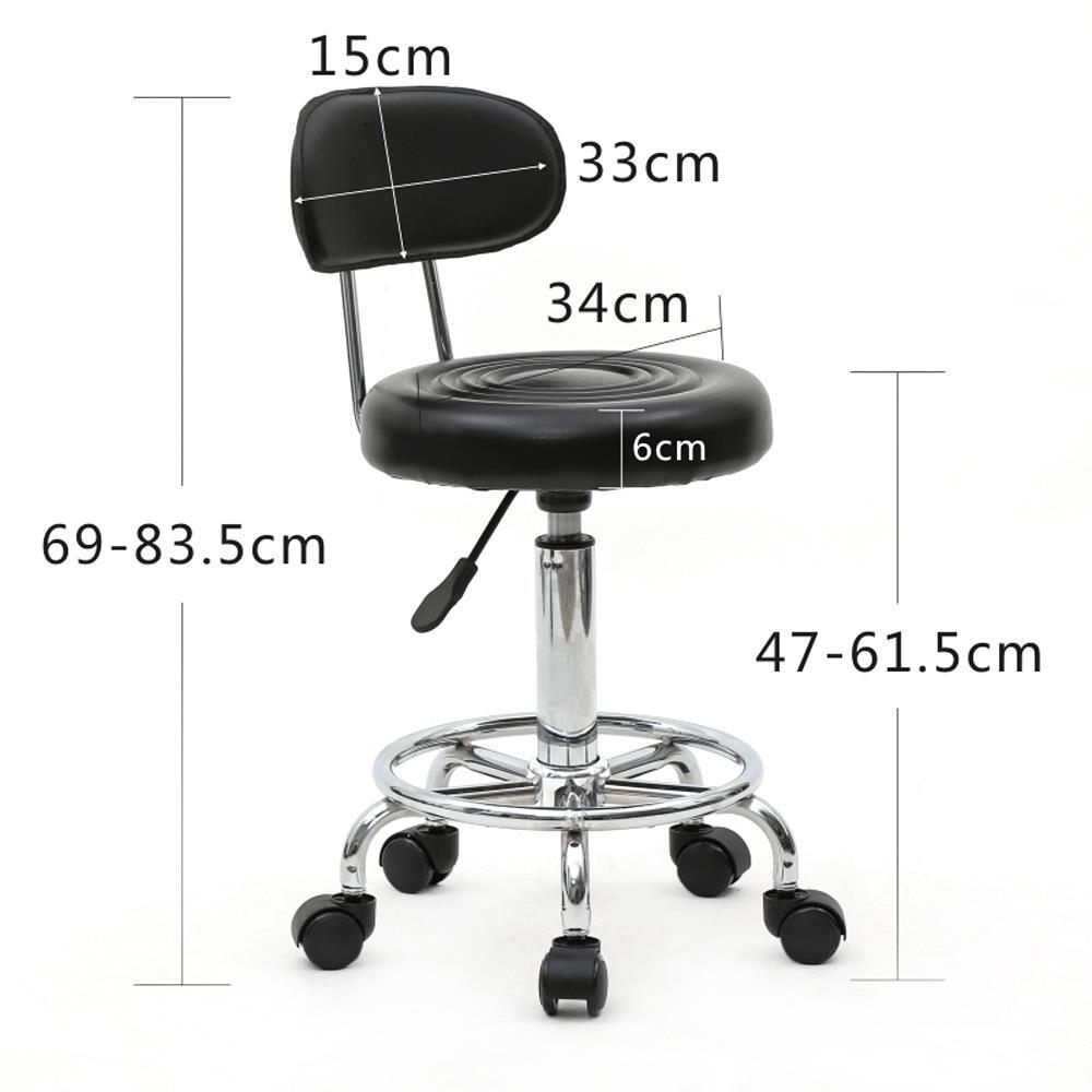 Rolling Swivel Salon Stool Chair with Back Support Height Adjustable Hydraulic