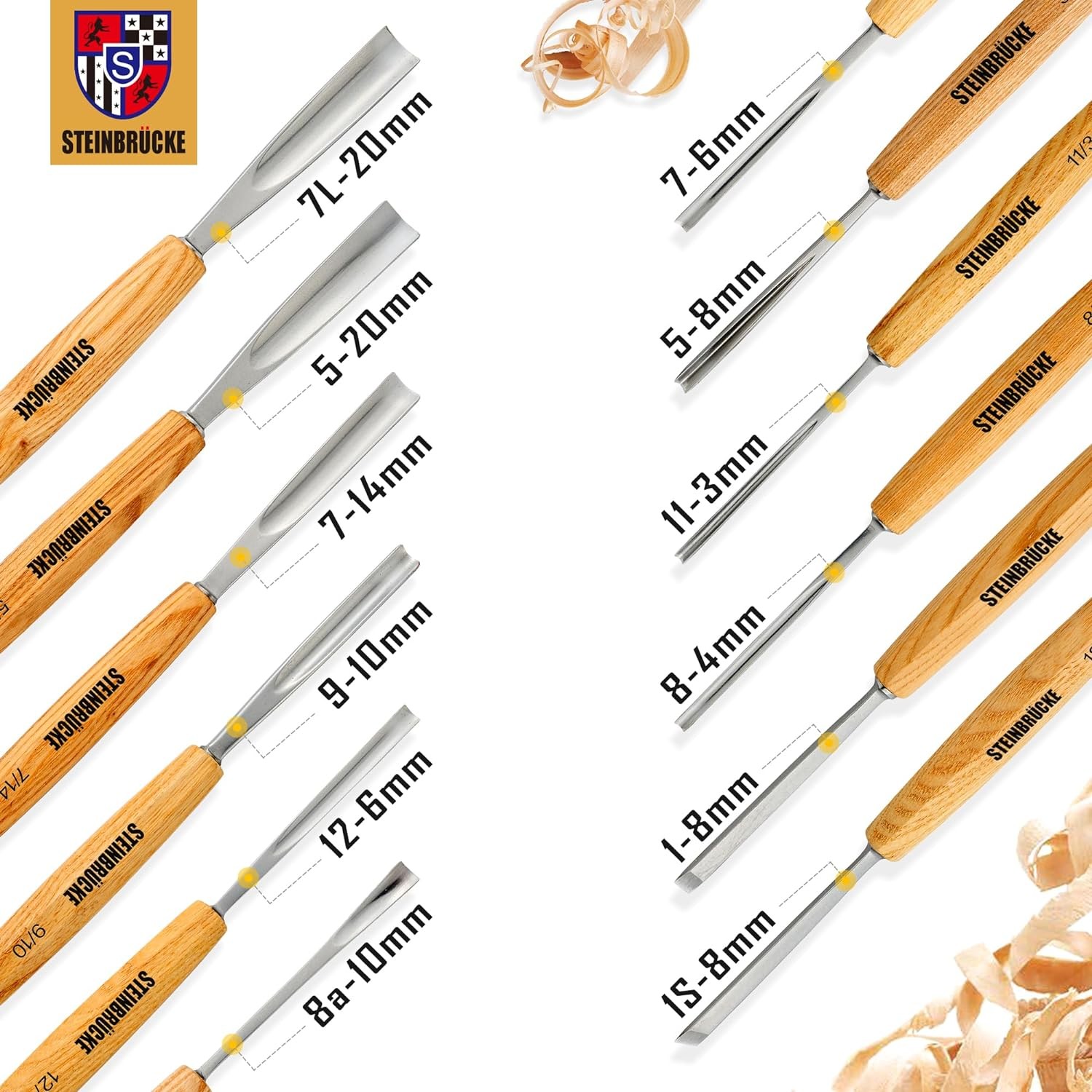 Wood Carving Hand Chisel Tool Set 12pcs Professional Woodworking Gouges Tools US