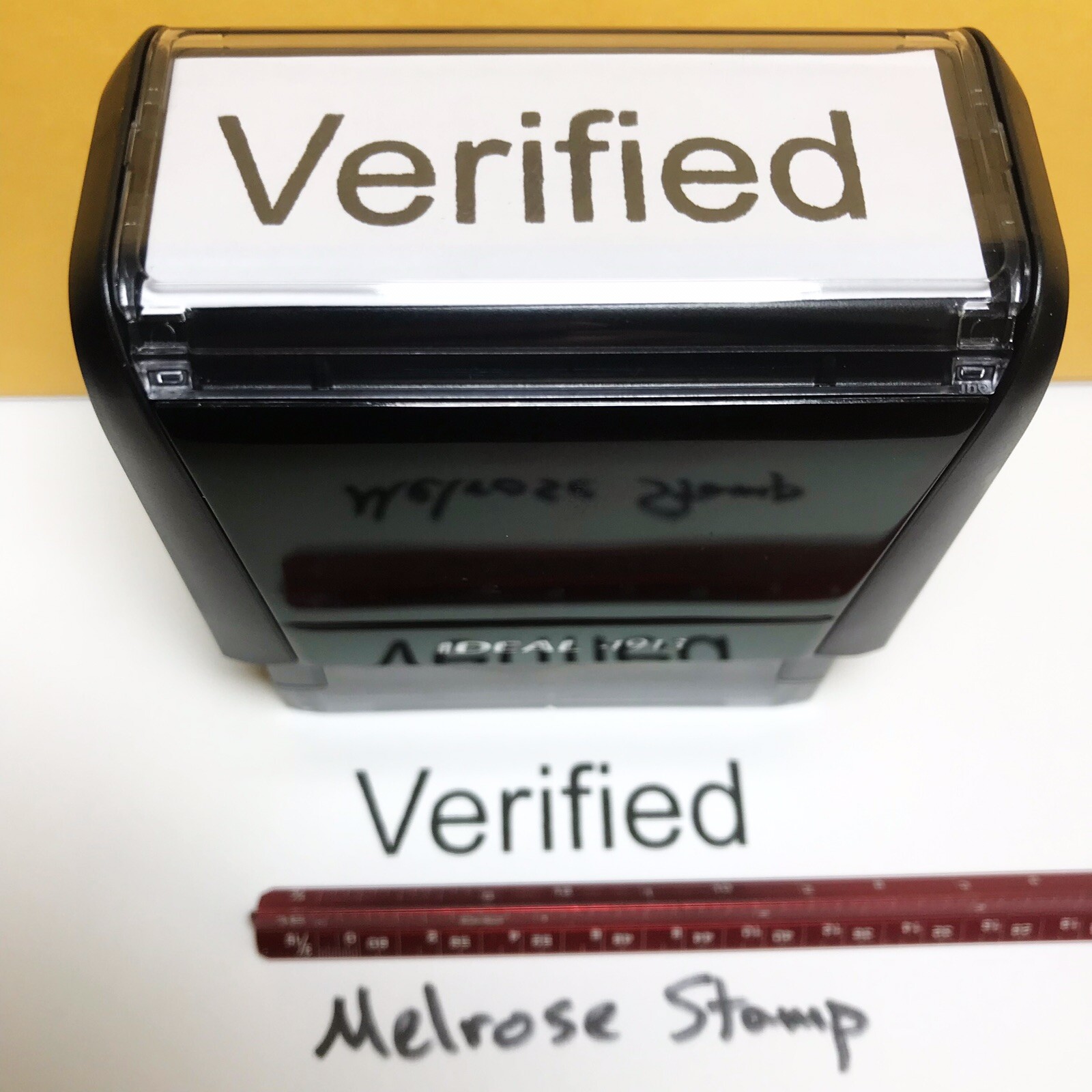Verified Rubber Stamp Black Ink Self Inking Ideal 4913
