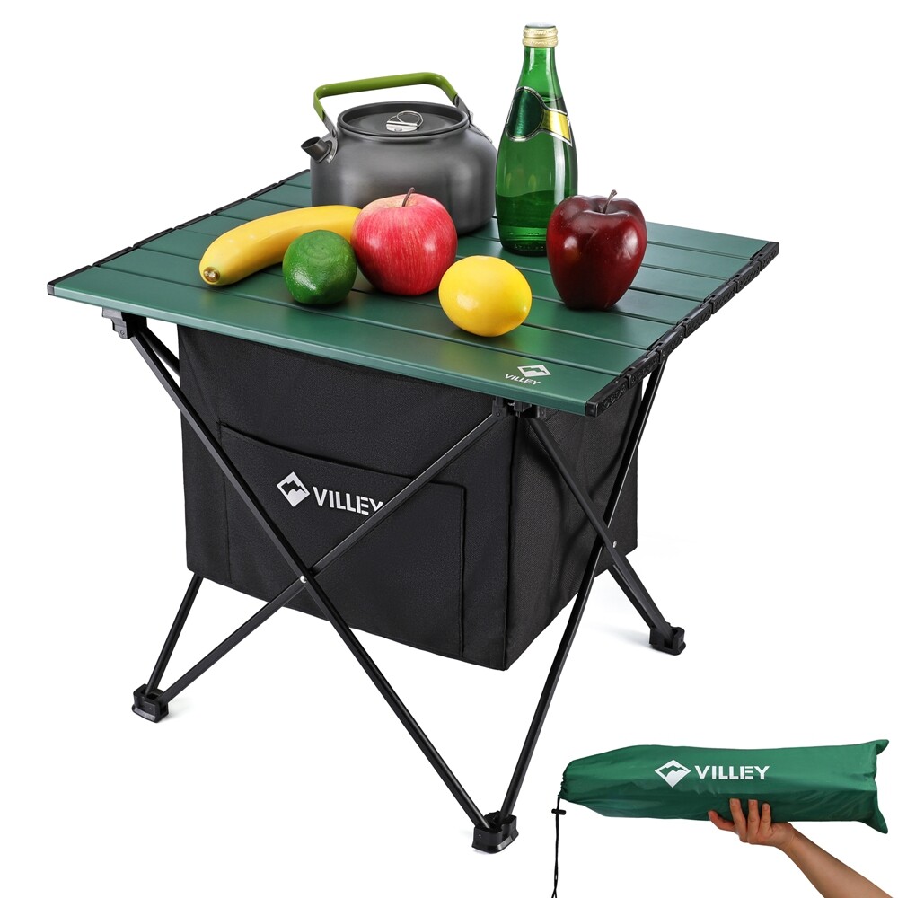 VILLEY 19" Camping Side Table w/Carrybag Ultralight Aluminum Folding Beach Table